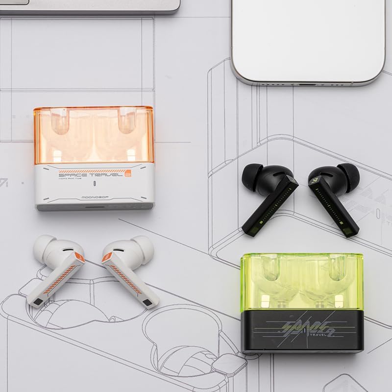 Moondrop Space Travel 2 HiFi Noise-Canceling TWS Wireless Earphone Bluetooth 6.0 ANC Low-Latency Game Mode SBC/AAC (Black)