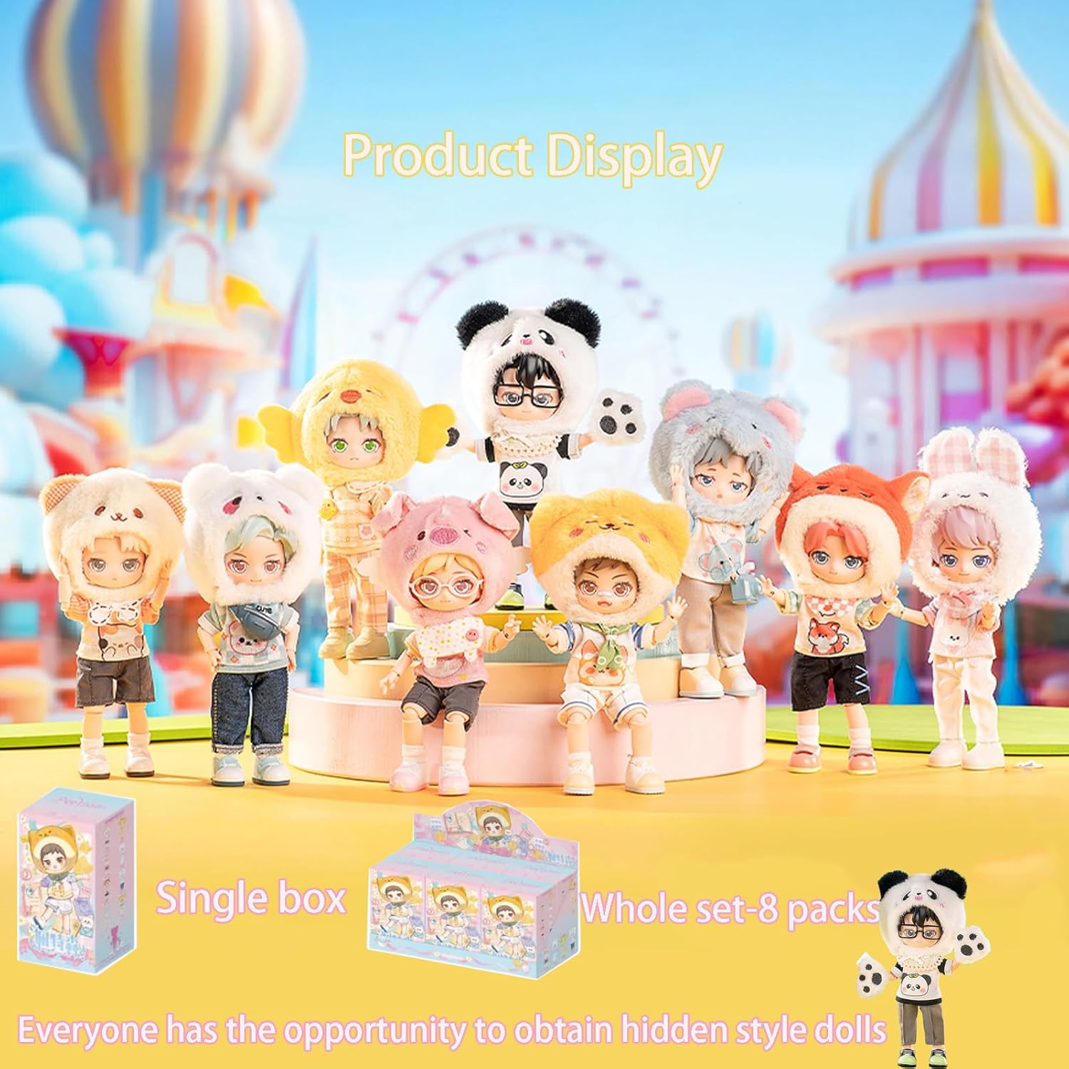 BJD Blind Box,Kawaii PEETSOON Blind Box BJD,PEETSOON Garden Party 1/12 Ball Jointed Collectable Doll Figure Posable Dress Up Doll for Girls Gift Toys