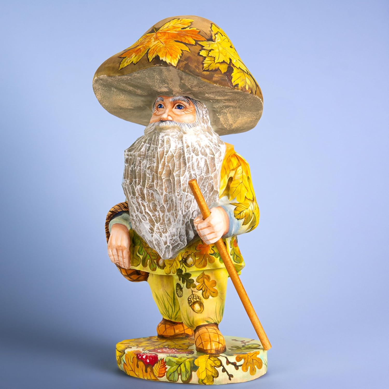 Wooden Hand-Carved Mushroom Man Figurine 11