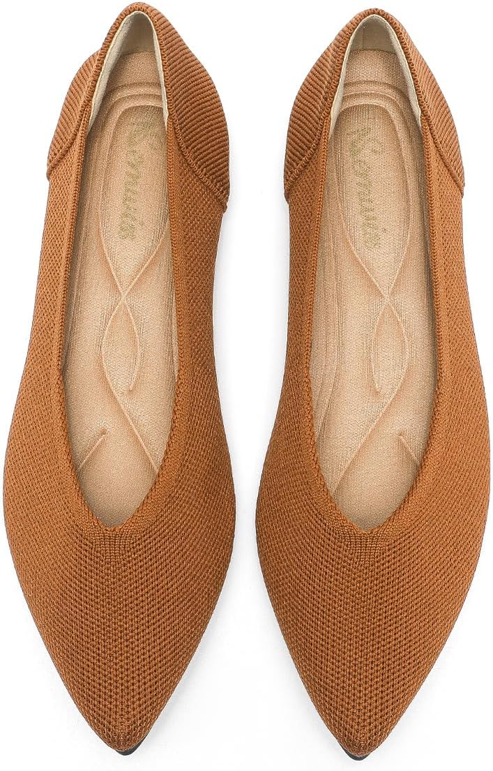 Semwiss Women's Ballet Flats Comfortable Casual Dressy Shoes,Work Flats Office Shoes Pointed Toe Leopard Flats.