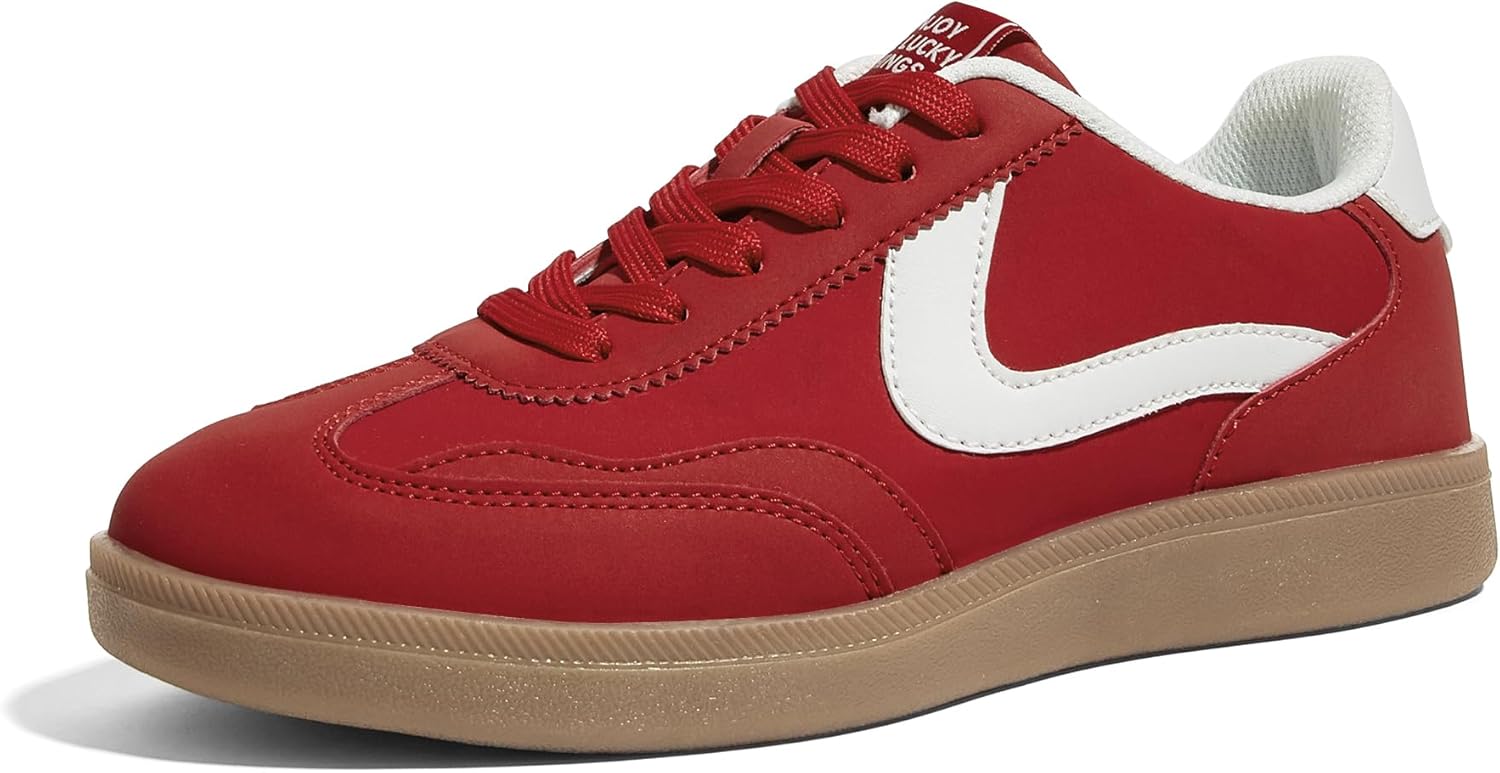 LUCKY STEP Women's Retro Fashion Sneakers Classic Casual Walking Shoes Non Slip Comfort Skate Shoes