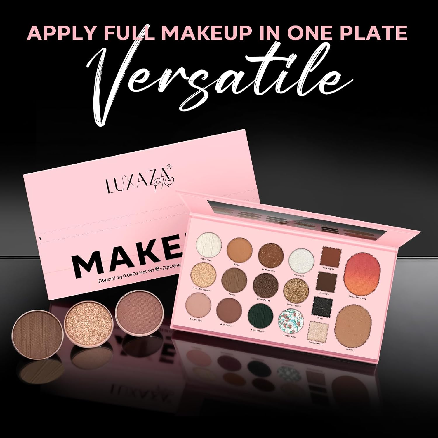 18-Shade Eye Makeup All-in-One Palette, Natural Nude Matte Shimmer Glitter, Long Lasting Baked Makeup Palette for Eye Highlight Blush, Earth Tones