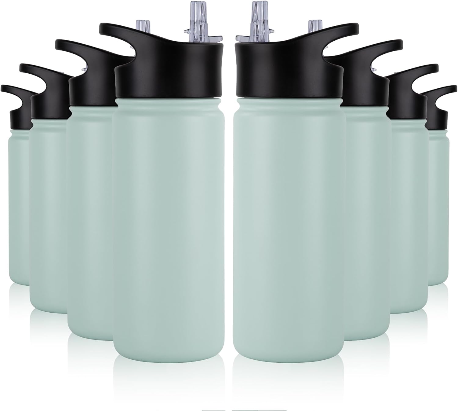 40 oz Insulated Water Bottle with Straw, Stainless Steel Sports Water Bottles with 2 Lids (Straw and Wide Mouth lid), Double Wall Vacuum, Leakproof, BPA-Free, Black