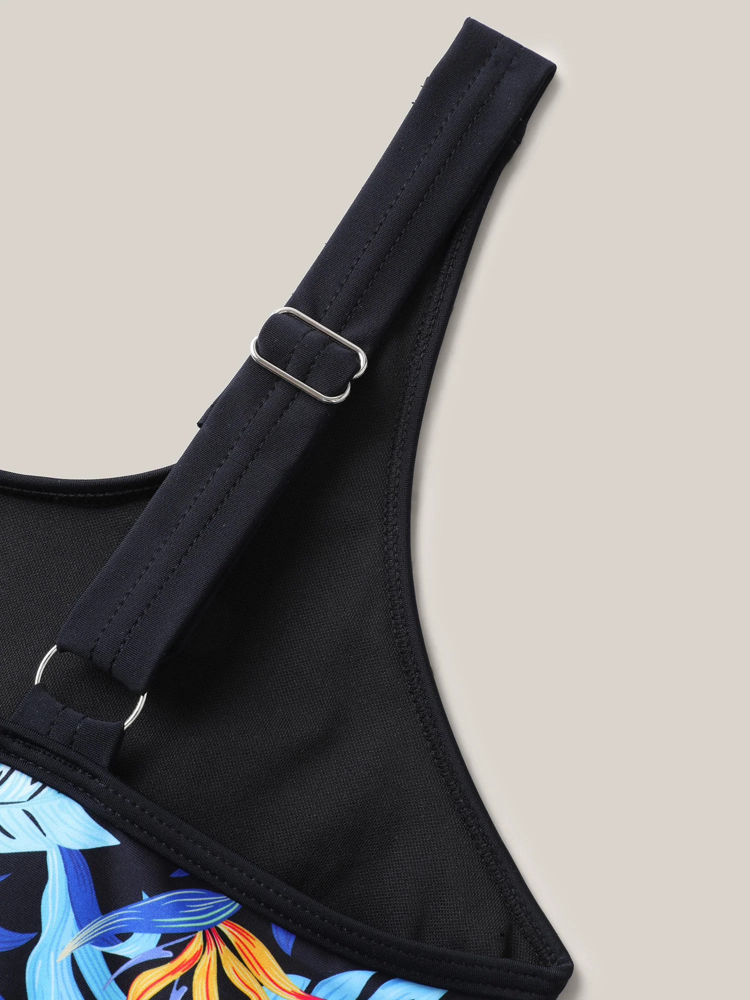 Tropical Leaf Fit Flare Swim Dress