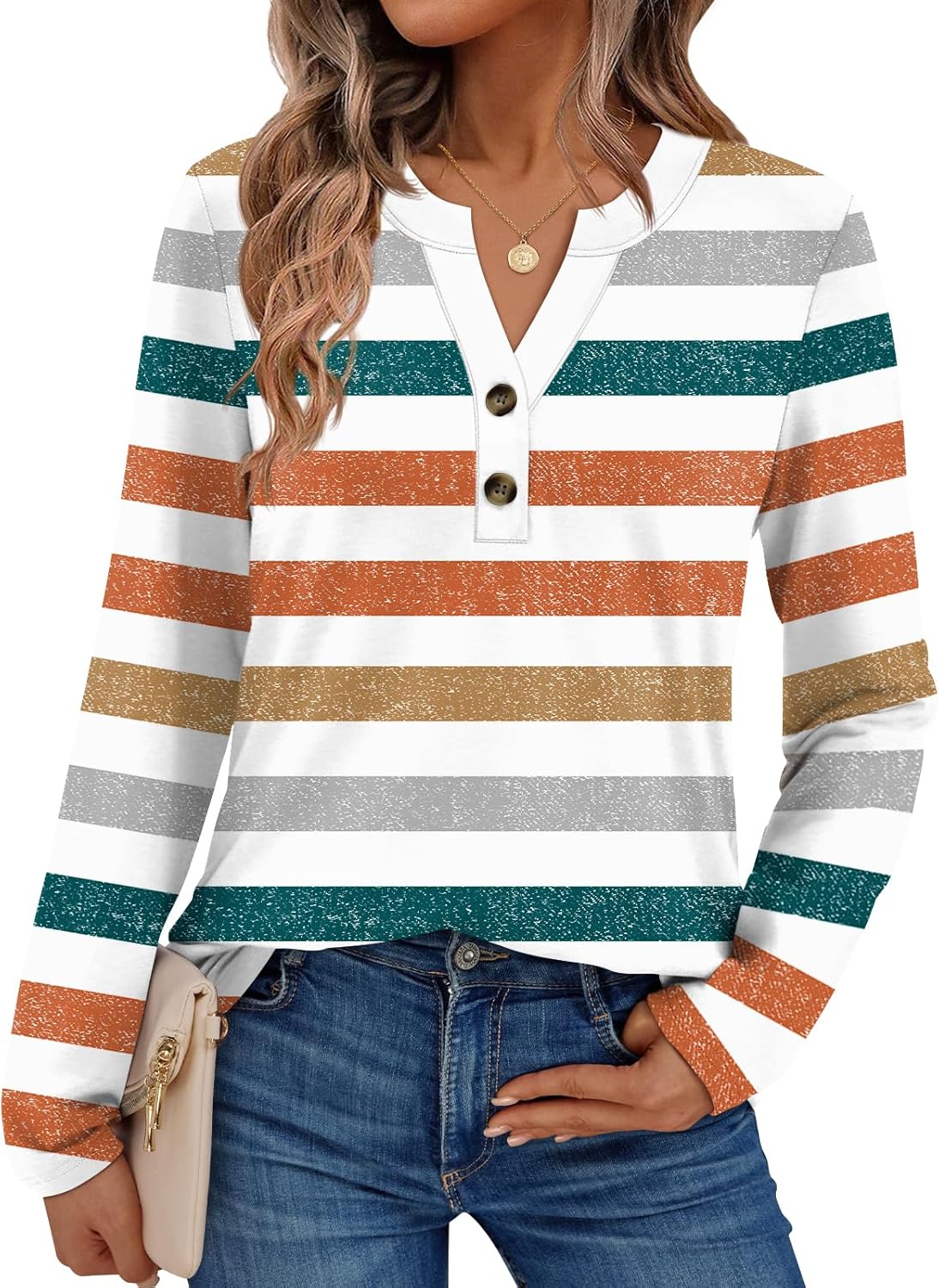 AUTOMET Women's Long Sleeve Shirts 2026 Spring Fashion Dressy Casual Tops Trendy Henley Blouses Cute Work Outfits Clothes