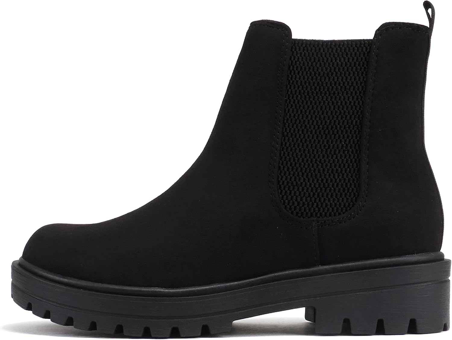 Soda Pilot ~ Women Lug Sole Low Heel Chelsea Fashion Ankle Bootie w/Double Elastic Gore