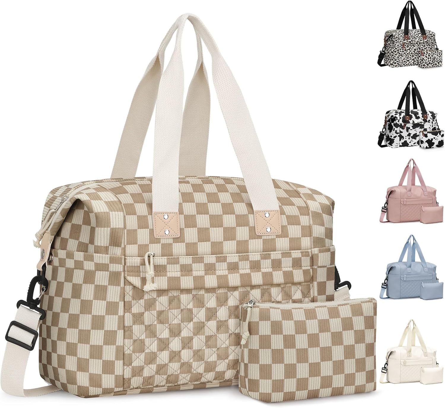 Travel Duffle Bag, Waterproof Weekender Overnight Hospital Bags for Women Men with Toiletry Bag Lightweight Carry on Personal Item Duffle Gym Bag for Travel, Airplanes, Sports