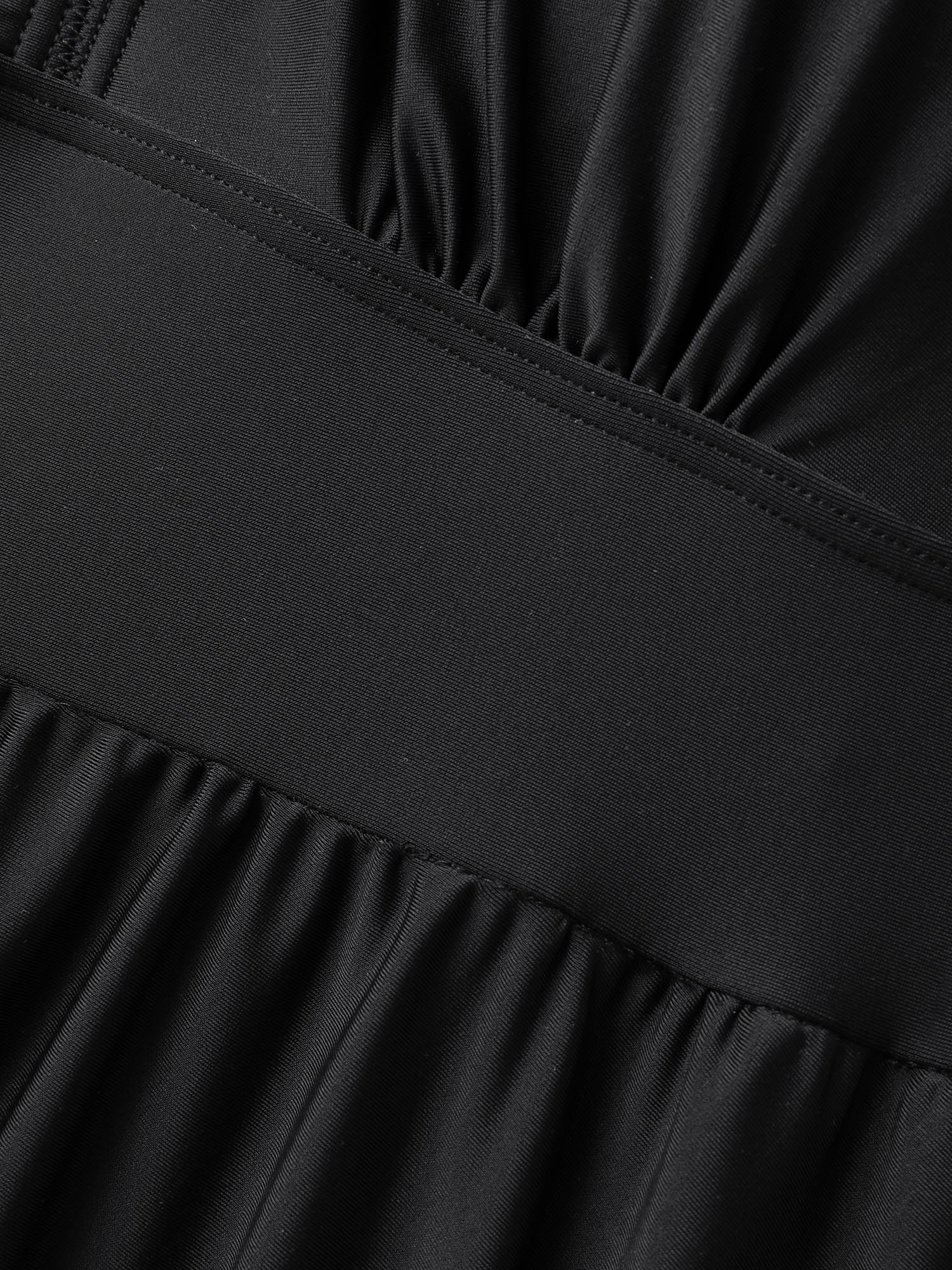 Ruffled Sleeve Fit and Flare Swim Dress