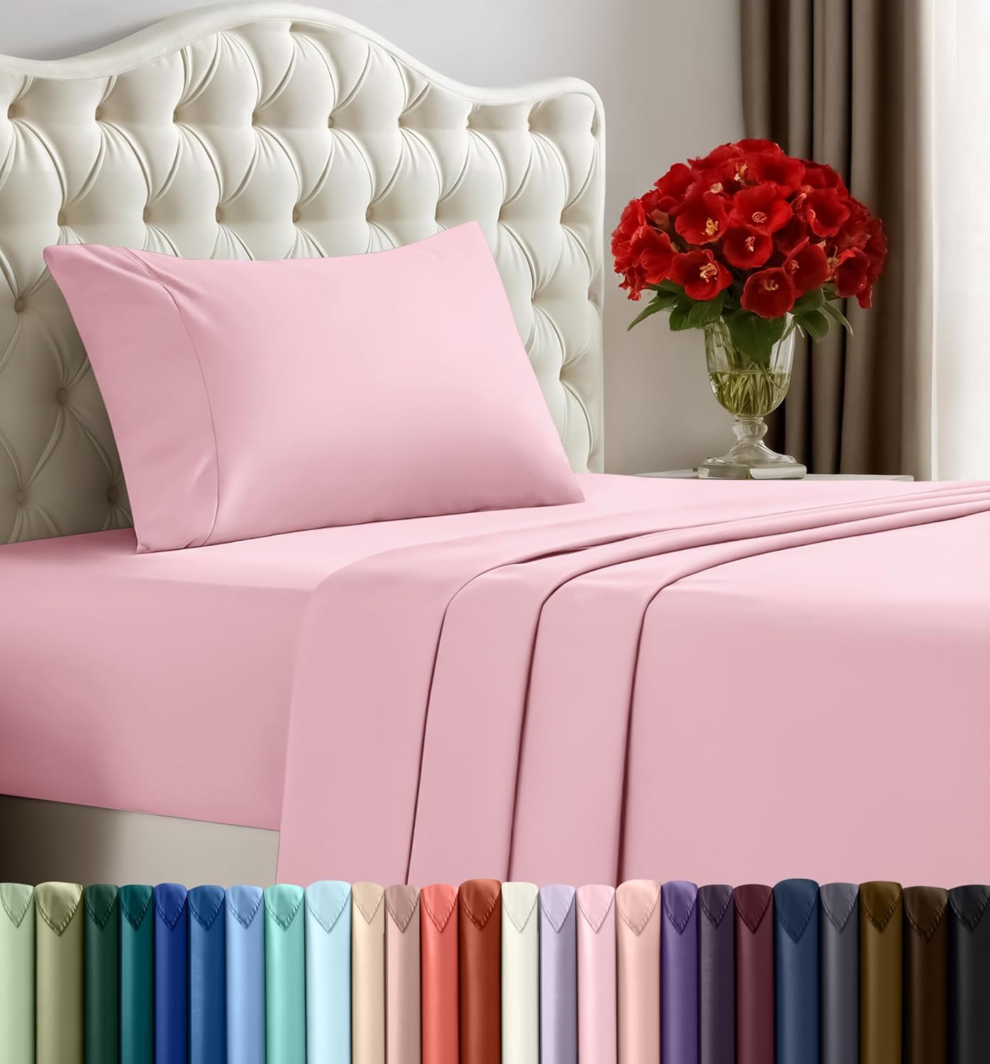 Utopia Bedding Queen Size Sheet Set – 4 Piece Bed Sheets, Soft and Breathable Microfiber, Includes 1 Fitted Sheet, 1 Flat Sheet and 2 Pillowcases – Oeko Tex (Grey)