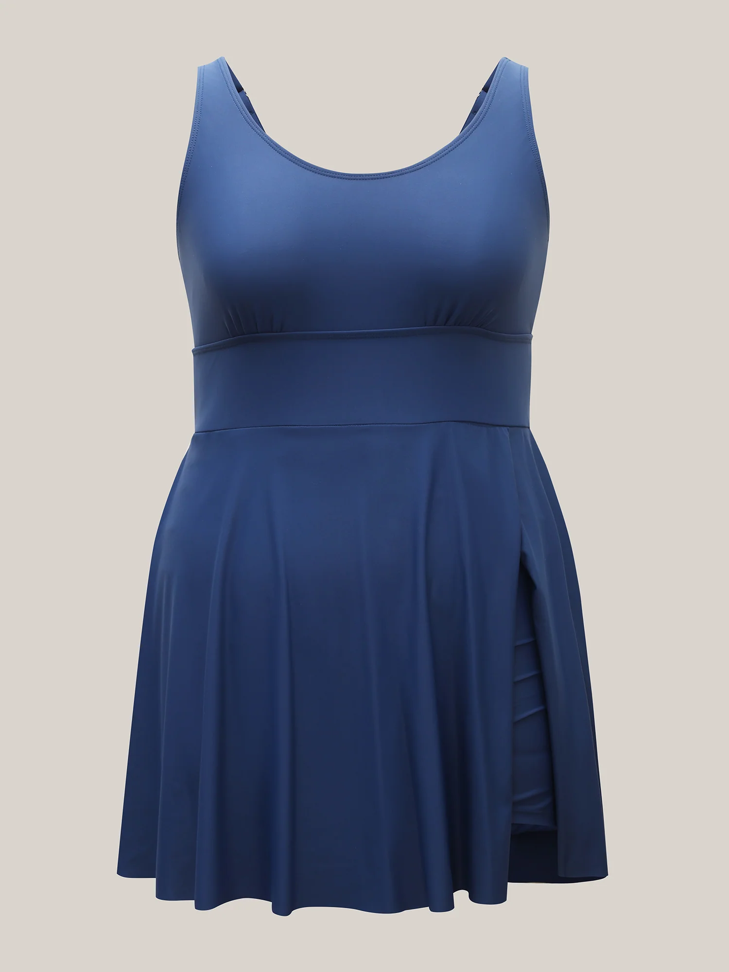 Anti-Float Ties Split Swim Dress