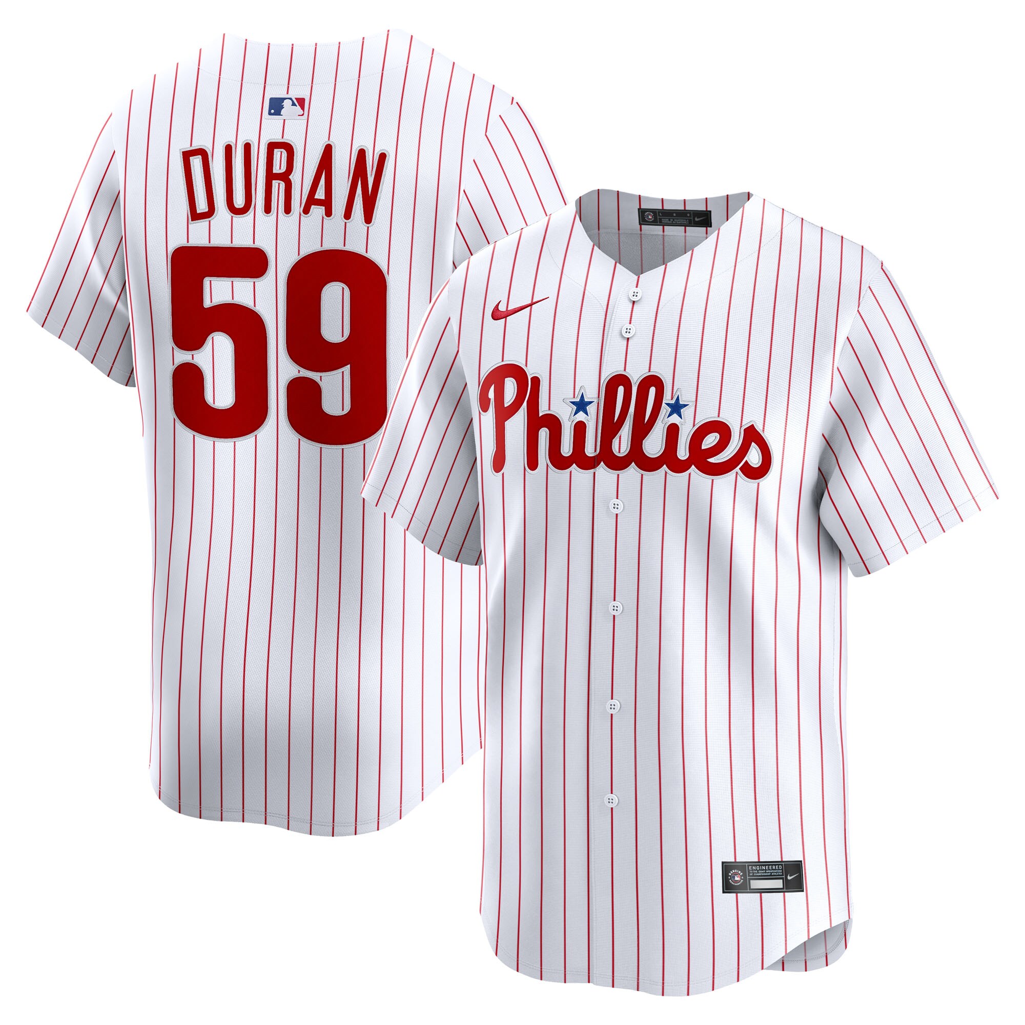 Men's Philadelphia Phillies Jhoan Duran Nike White Home Limited Player Jersey