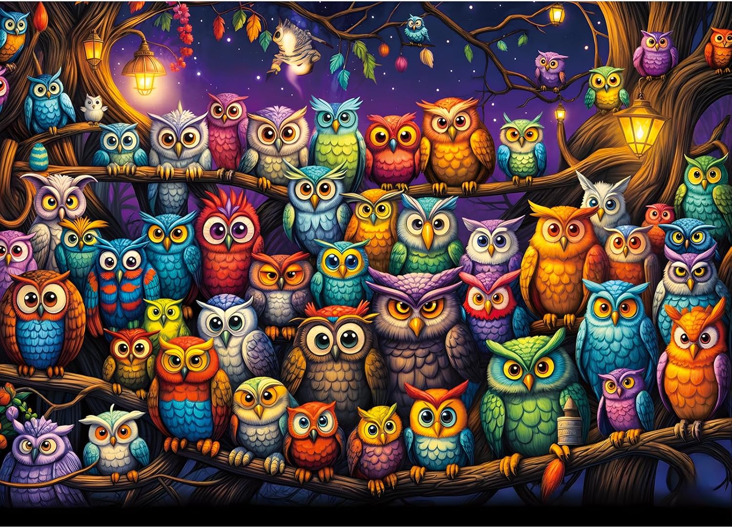 Owl Family Puzzles for Adults 1000 Pieces, Jigsaw Puzzles for Adults 1000 Piece, Challenging Game Toys, Impossible Puzzle, Family Decoration Puzzle