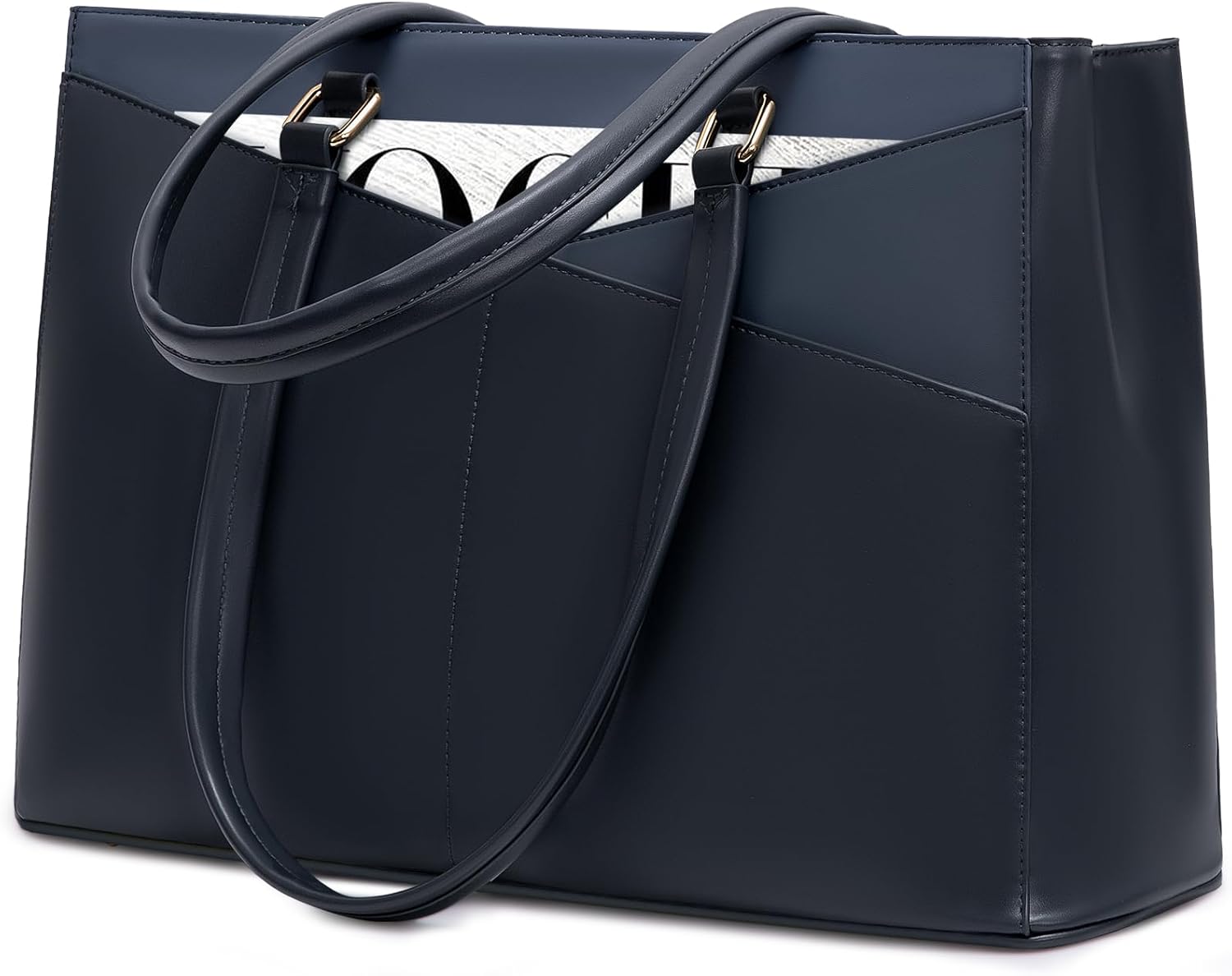 LOVEVOOK Laptop Tote Bag for Women 15.6 Inch Waterproof Leather Computer Bags Business Office Work Briefcase Black