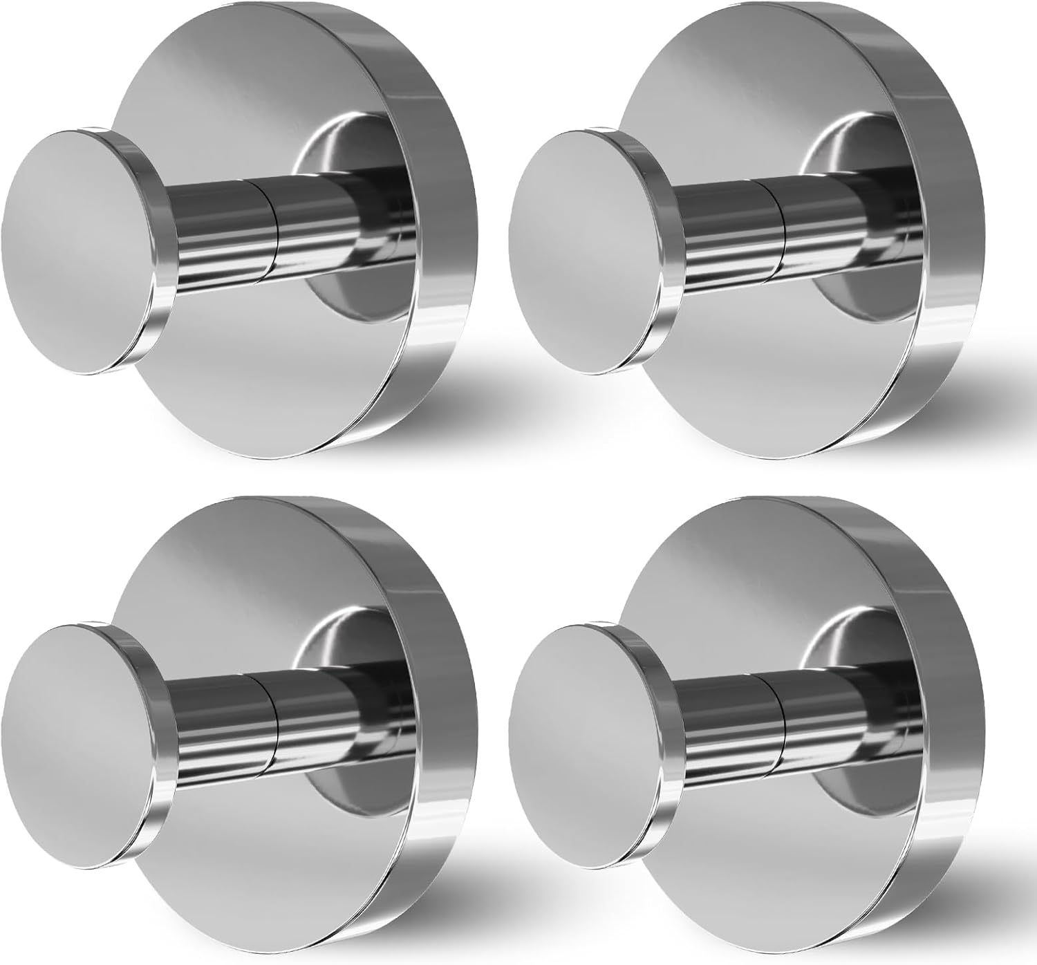 Shower Hooks for Inside Shower,Suction Cup Hooks for Glass Window,Removable Towel Hooks for Bathrooms,4 Packs(Silver)