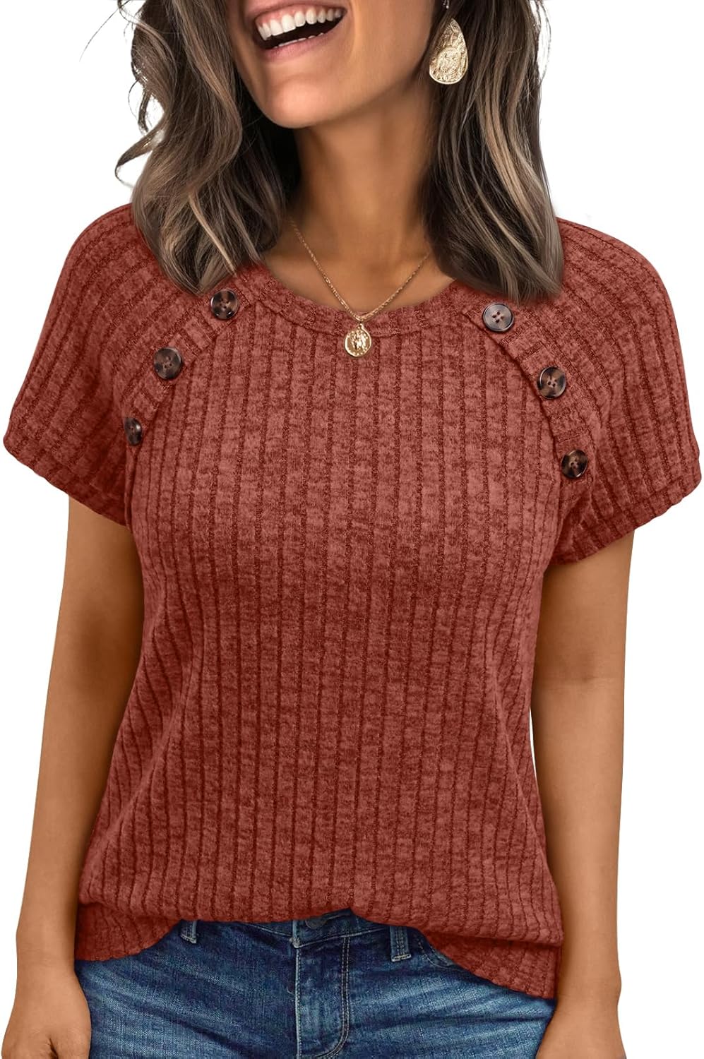 AUTOMET Women's Short Sleeve Shirts Business Casual Blouses Dressy Work Tunic Tops 2026 Spring Sweaters Fashion Clothes