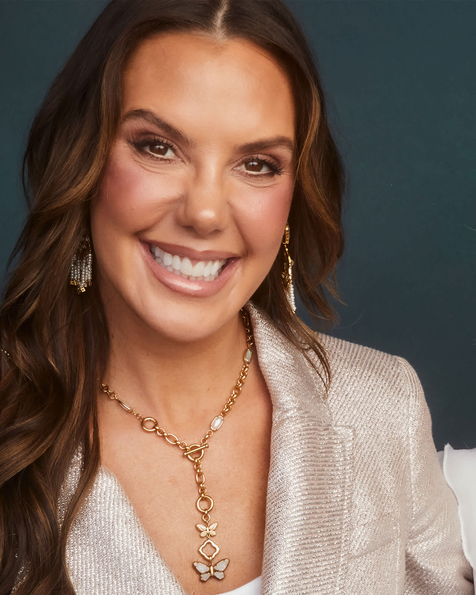 Dolly Parton x Kendra Scott Butterfly Vintage Silver Convertible Y Necklace