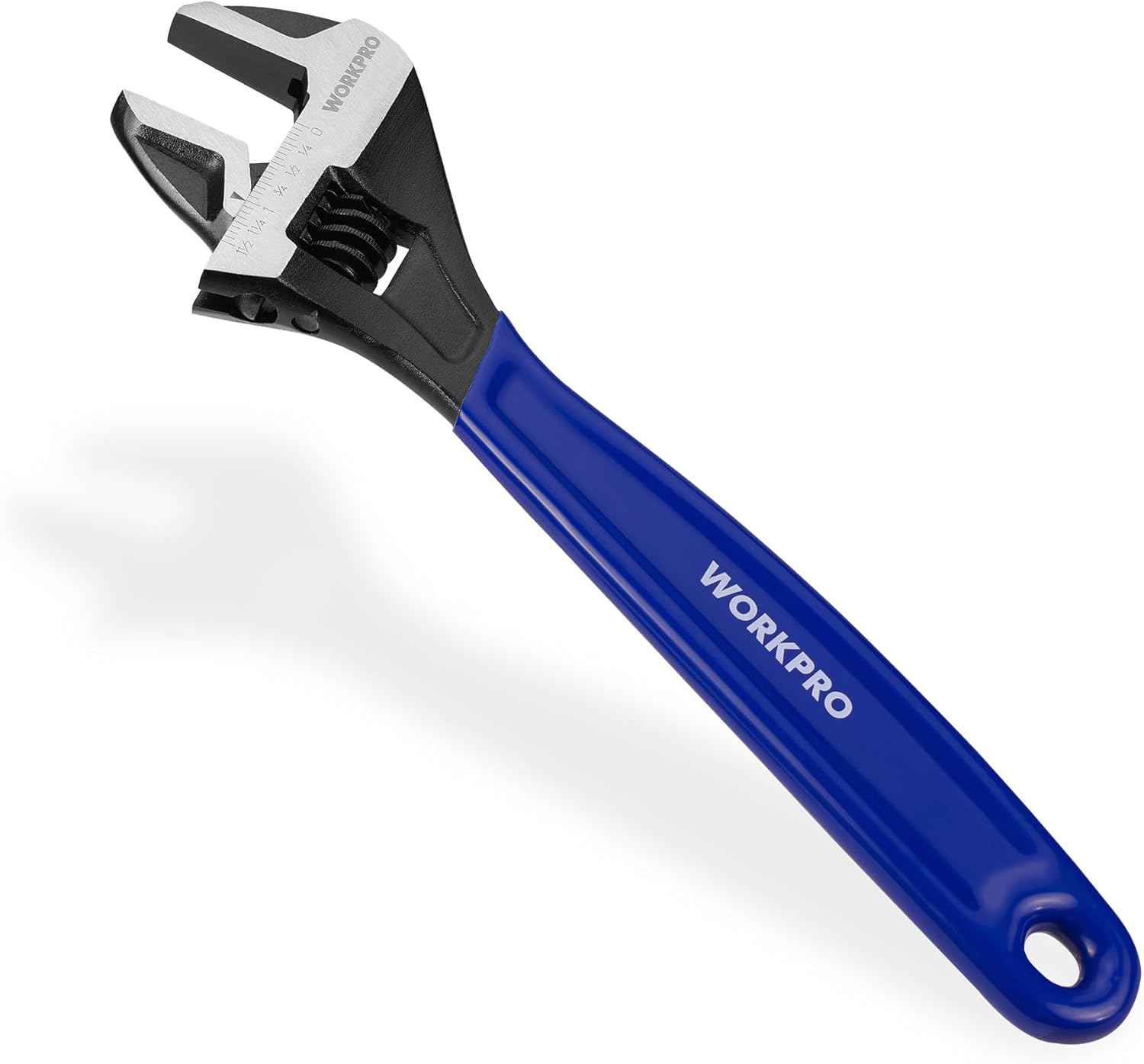 WORKPRO 2-Piece Adjustable Wrench Set, 6-Inch & 10-Inch Wide Jaw Black Oxide Wrench, Cr-V Steel, Metric & SAE Scales, Max Jaw Opening 15/16