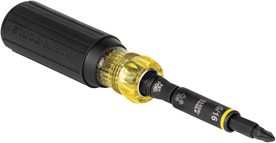 Klein Tools 32500 11-in-1 Screwdriver/Nut Driver Set, 8 Bits (Phillips, Slotted, Torx, Square), 3 Nut Driver Sizes, Cushion Grip Handle