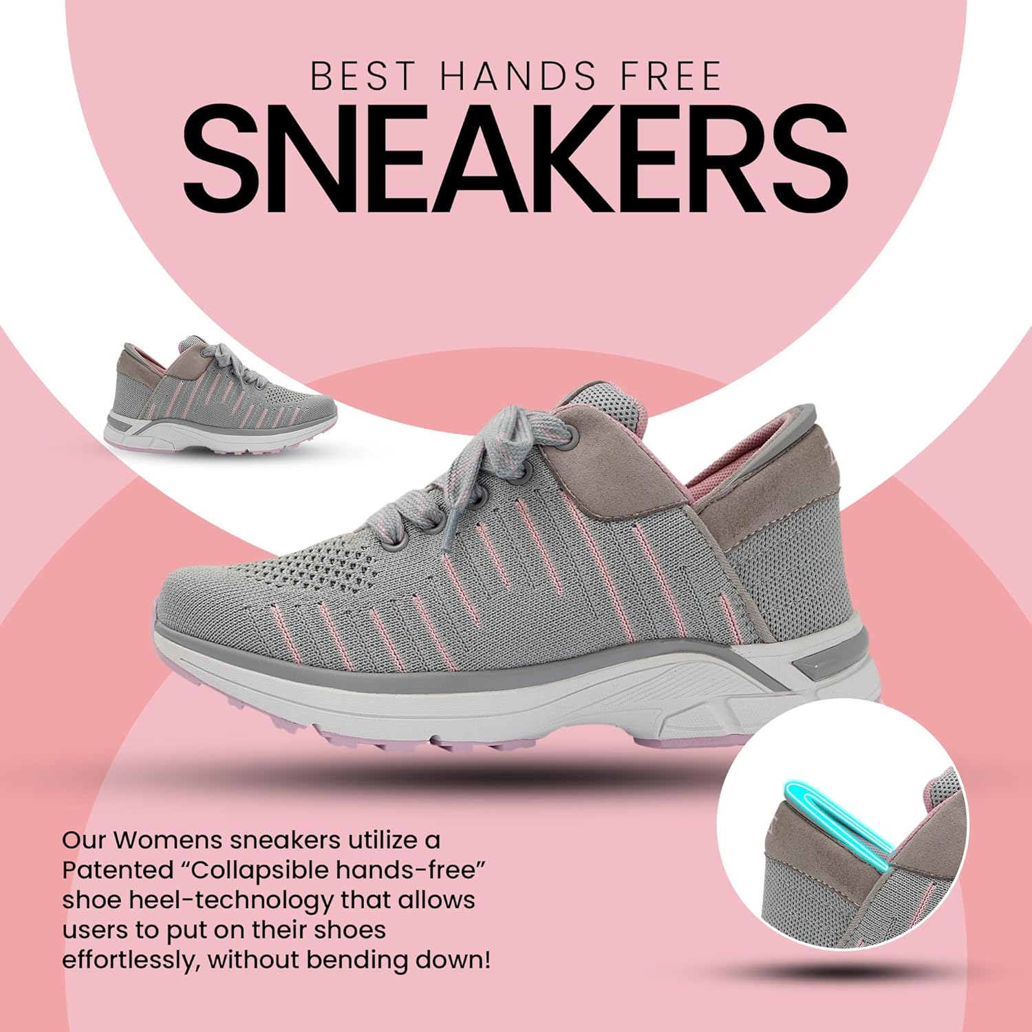 ZEBA Hands Free Slip on Sneakers for Women - Step Up Your Comfort and Style with Perfect Walking Shoes and Fashion Sneakers