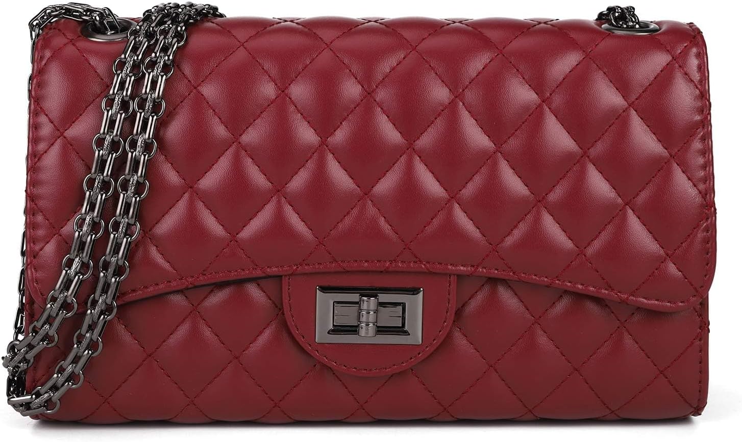 Gladdon Quilted Crossbody Purse for Women Trendy Ladies Shoulder Bag with Chain Designer Purses