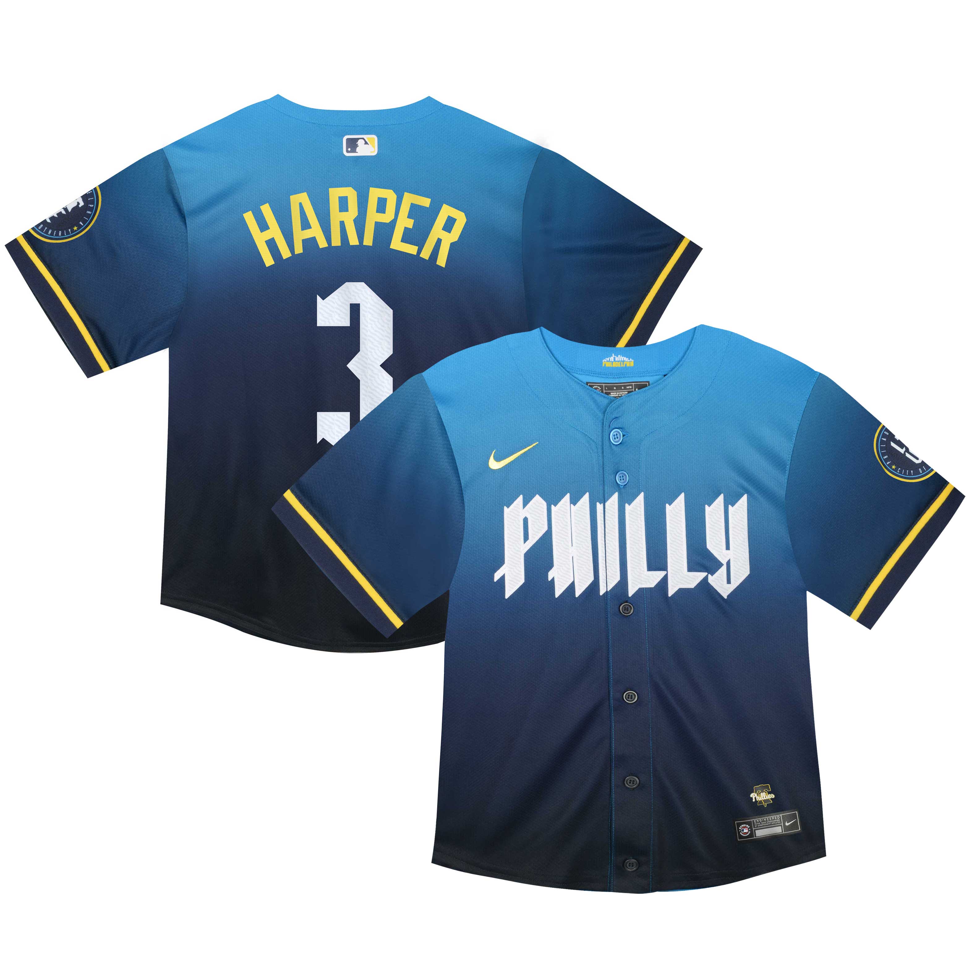 Infant Philadelphia Phillies Bryce Harper Nike Blue 2024 City Connect Limited Player Jersey
