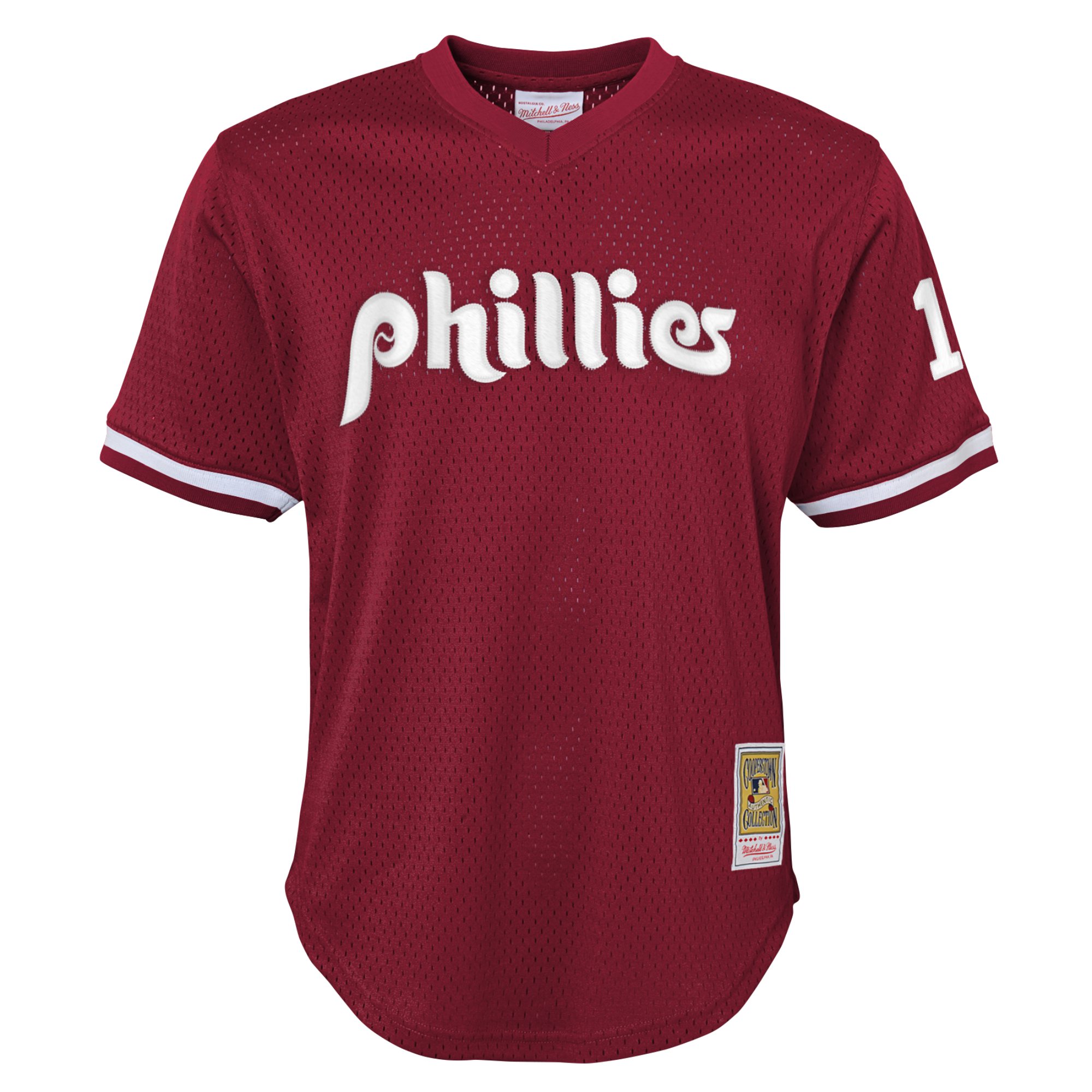 Youth Philadelphia Phillies Darren Daulton Mitchell & Ness Burgundy Cooperstown Collection Mesh Batting Practice Jersey
