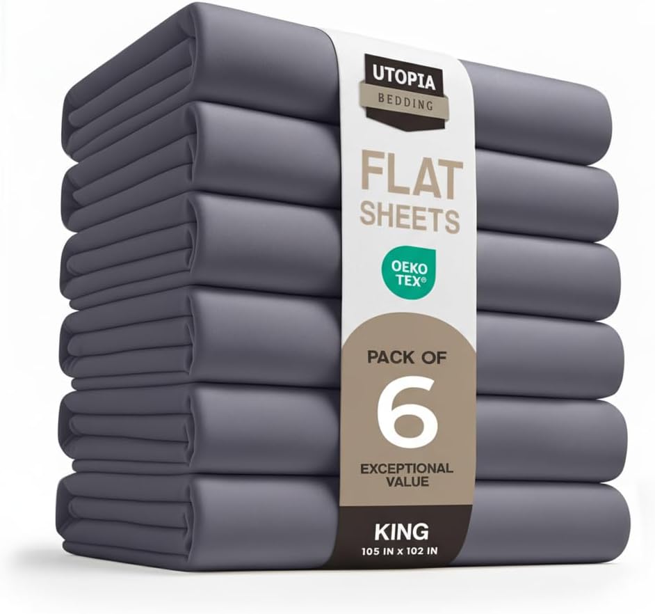 Utopia Bedding Flat Sheet - 1 Pack (Queen, White) - Soft Brushed Microfiber Fabric - Shrinkage & Fade Resistant Top Sheet - Easy Care Bed Sheet