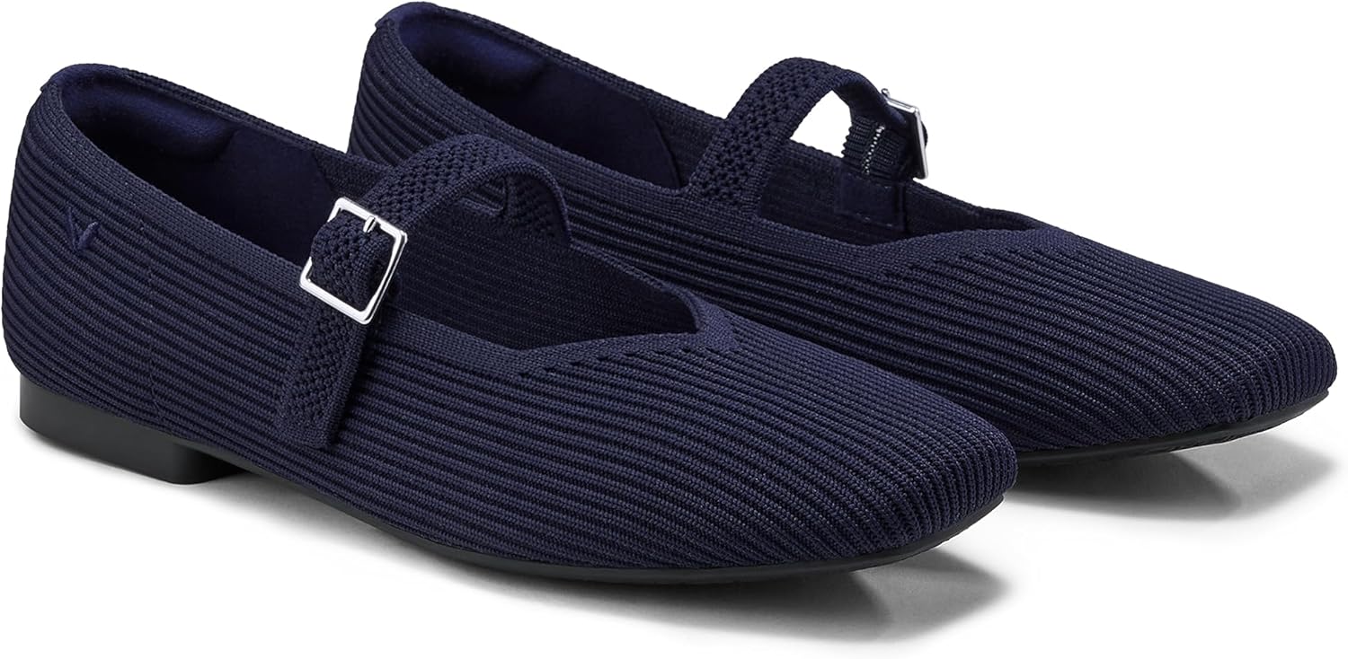 VIVAIA Women's Margot Mary Jane Square-Toe Ballet Flats