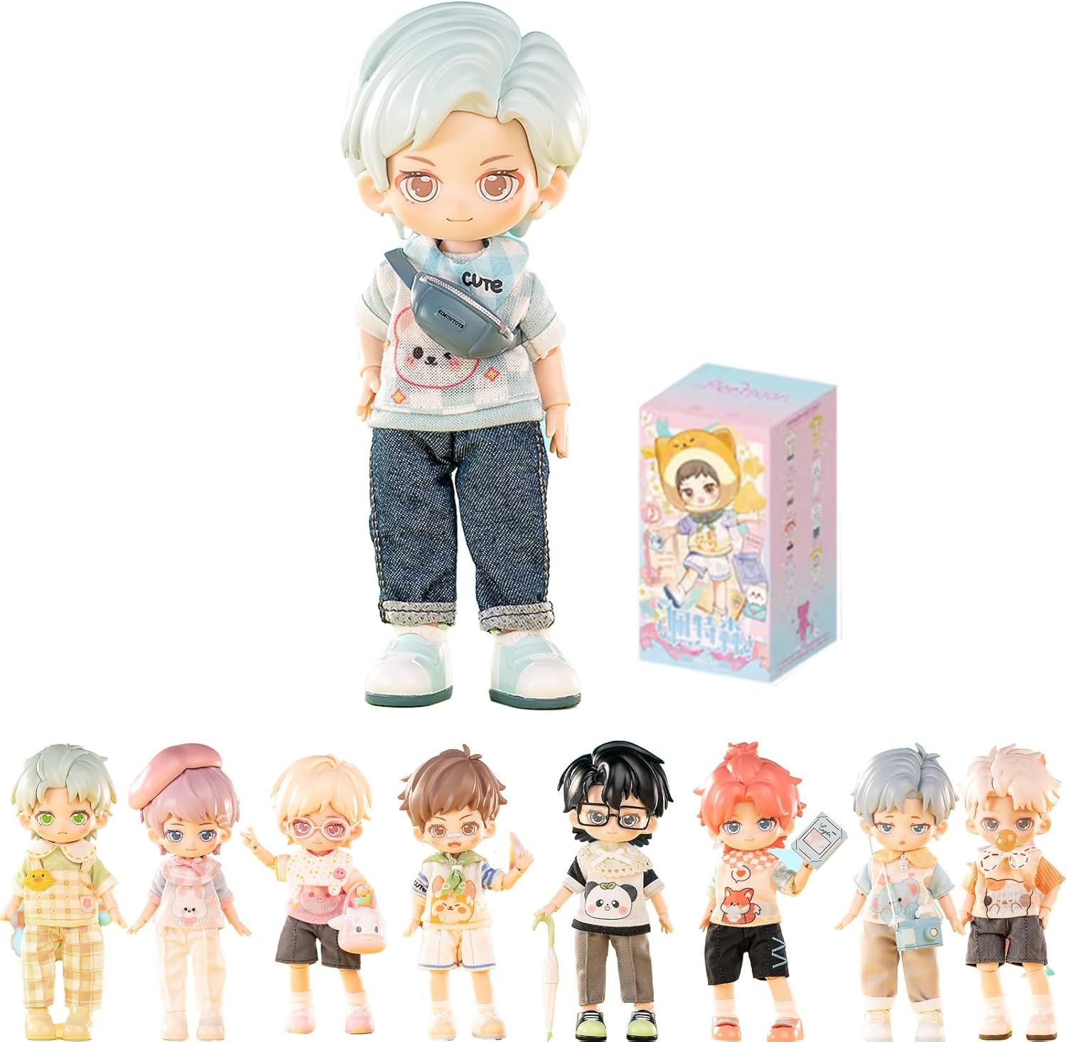 BJD Blind Box,Kawaii PEETSOON Blind Box BJD,PEETSOON Garden Party 1/12 Ball Jointed Collectable Doll Figure Posable Dress Up Doll for Girls Gift Toys