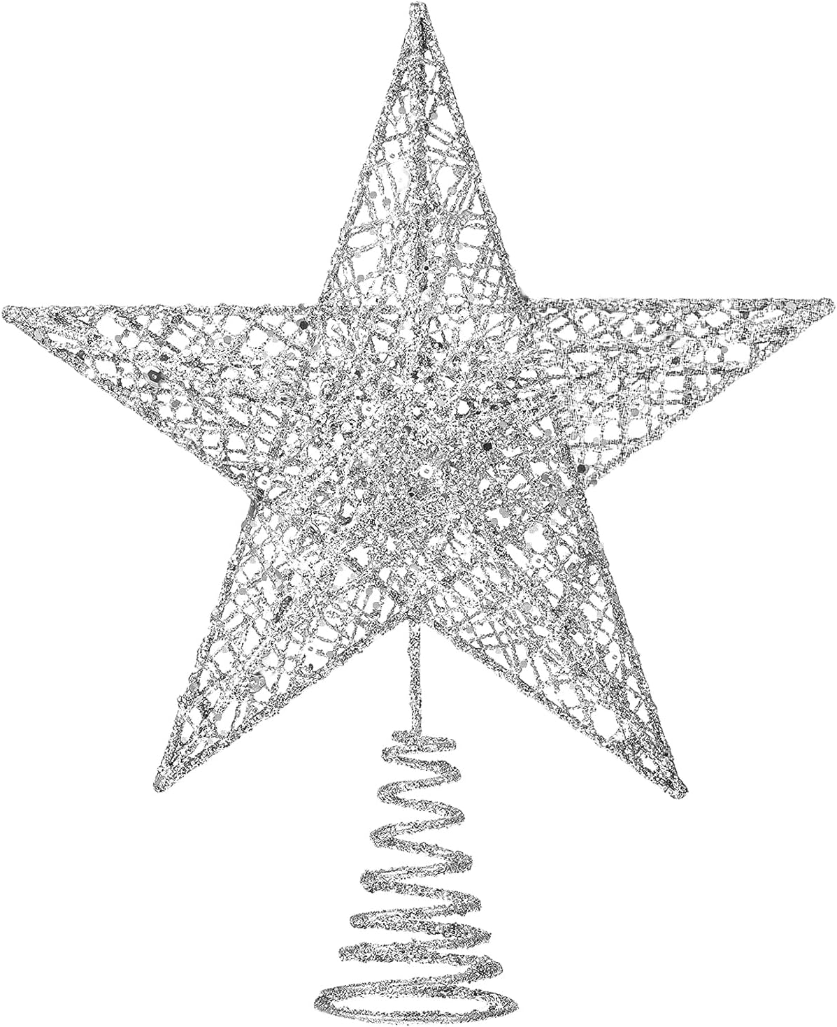 Christmas Tree Toppers Xmas Glitter Gold Hollow Star Treetop Topper for Christmas Tree Decoration. 1