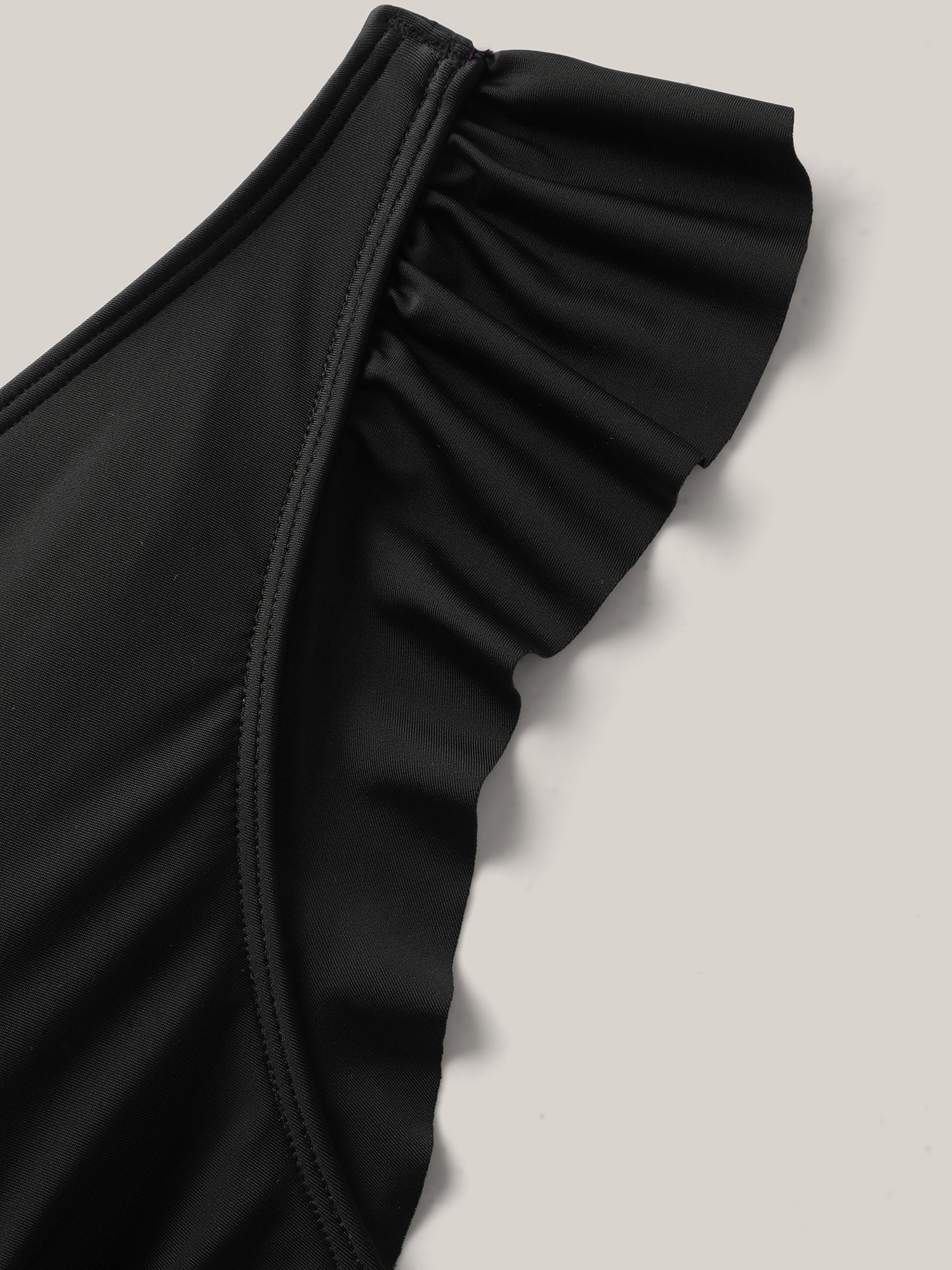 Ruffled Hem Flutter Sleeve Drawstring Swim Dress