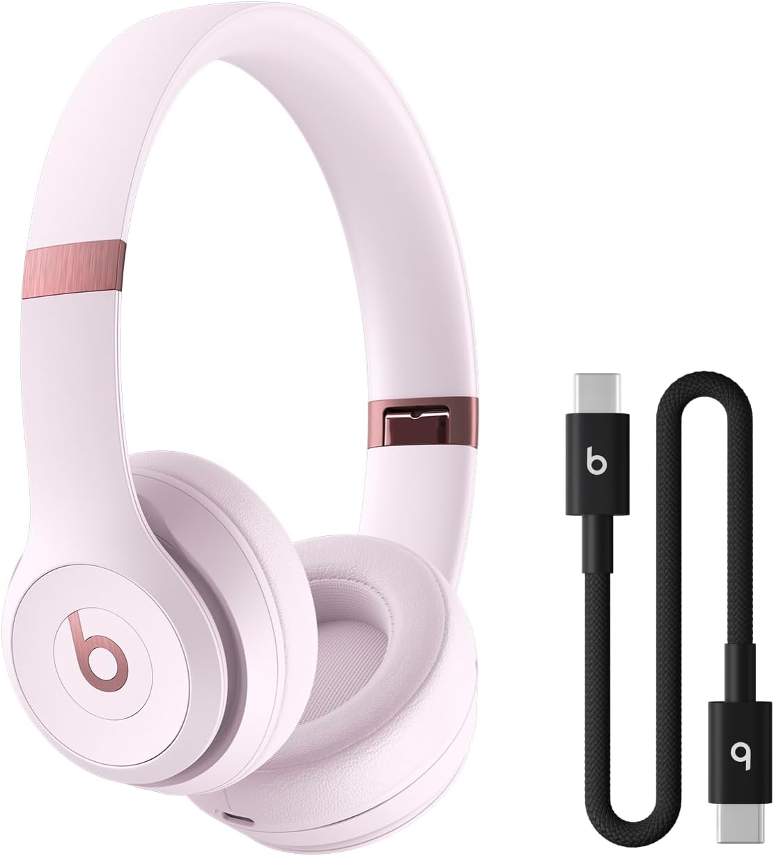 Beats Solo 4 - Wireless On-Ear Bluetooth Headphones, Up to 50-Hour Battery Life, Ultra-Lightweight Comfort, Powerful and Balanced Sound, Apple & Android Compatible - Cloud Pink