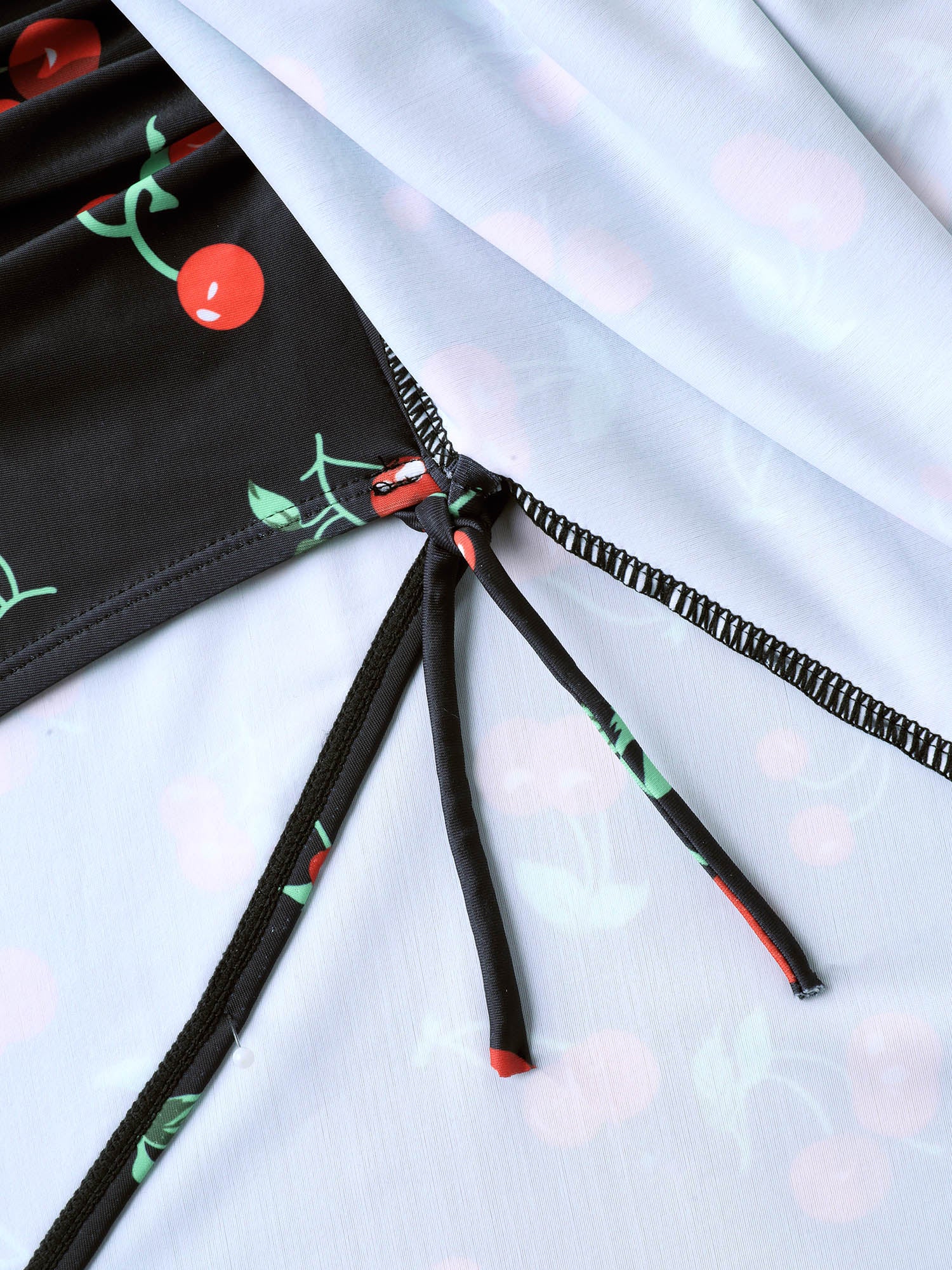 Anti-Float Tie Cherry Print Swim Dress