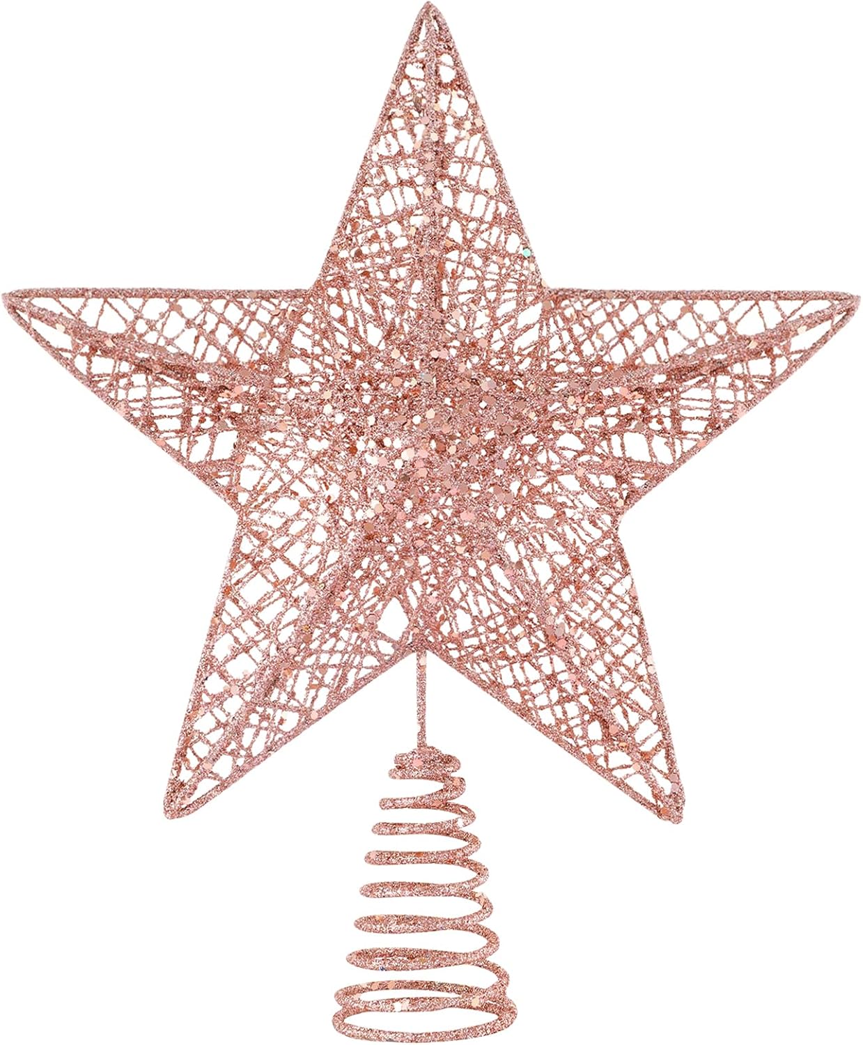 Christmas Tree Toppers Xmas Glitter Gold Hollow Star Treetop Topper for Christmas Tree Decoration. 1