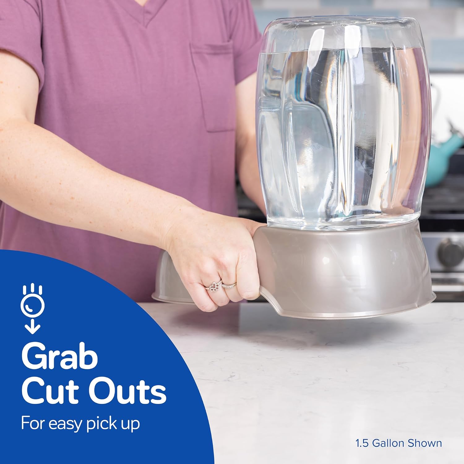 Petmate Pet Cafe Cat and Dog Water Dispenser - Water Bowl for Cats and Dogs, USA Made, 3 GAL, Pearl Tan