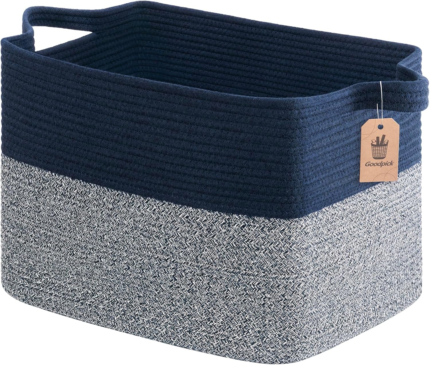 Goodpick Cube Storage Bins - Towel, Book, Cloth, Shoes, Closet Shelf Woven Baskets for Office, Baby Laundry, Toys, 13''x10''x9''