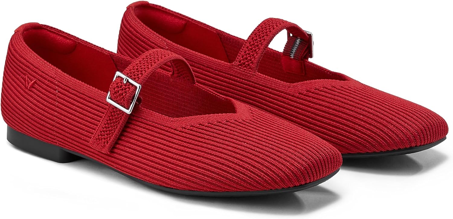 VIVAIA Women's Margot Mary Jane Square-Toe Ballet Flats