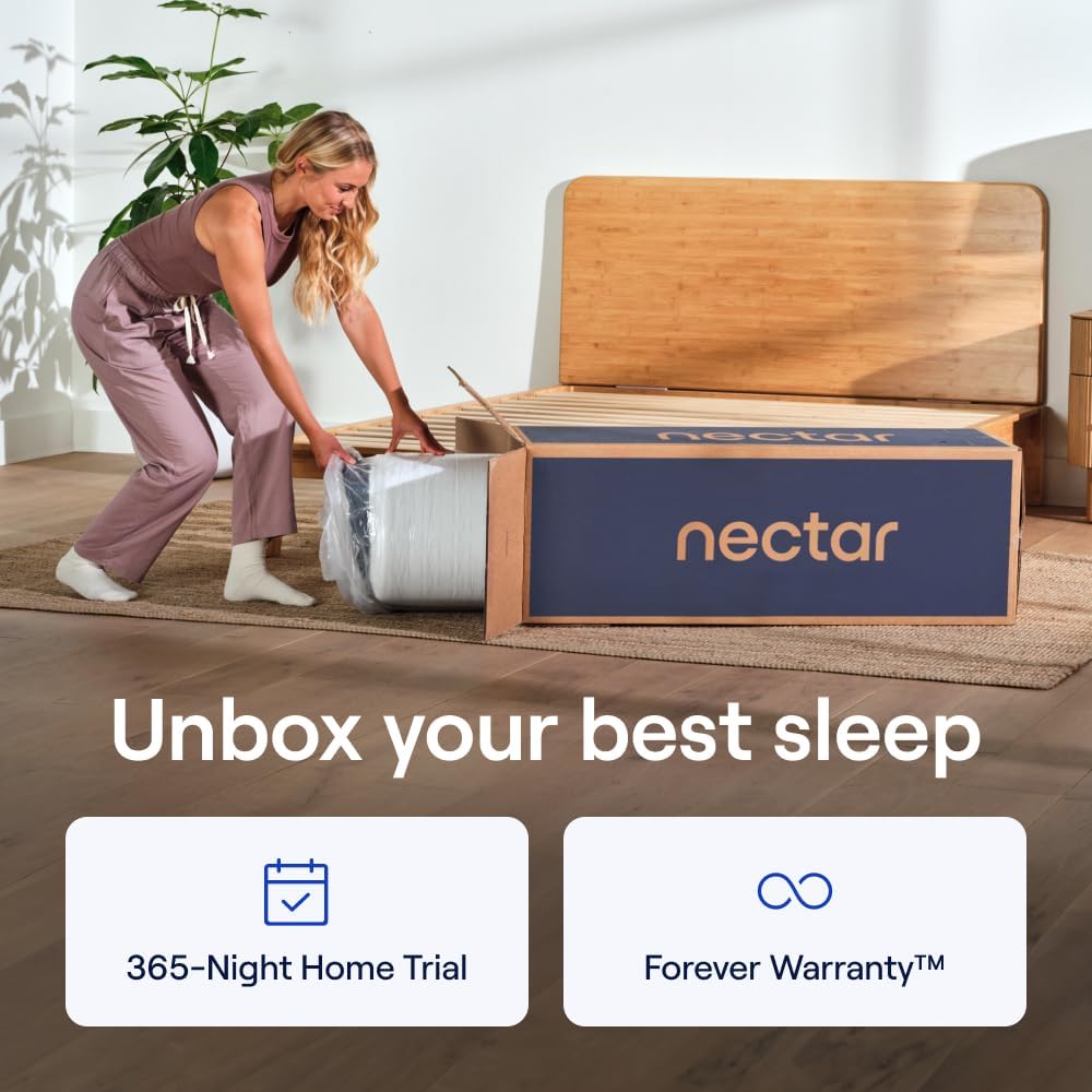 Nectar Classic 12” King Mattress - Medium Firm - Contouring Memory Foam - Cooling Top Layer - Back Pain Relief - Mattress in a Box - 365-Night Trial & Forever Warranty