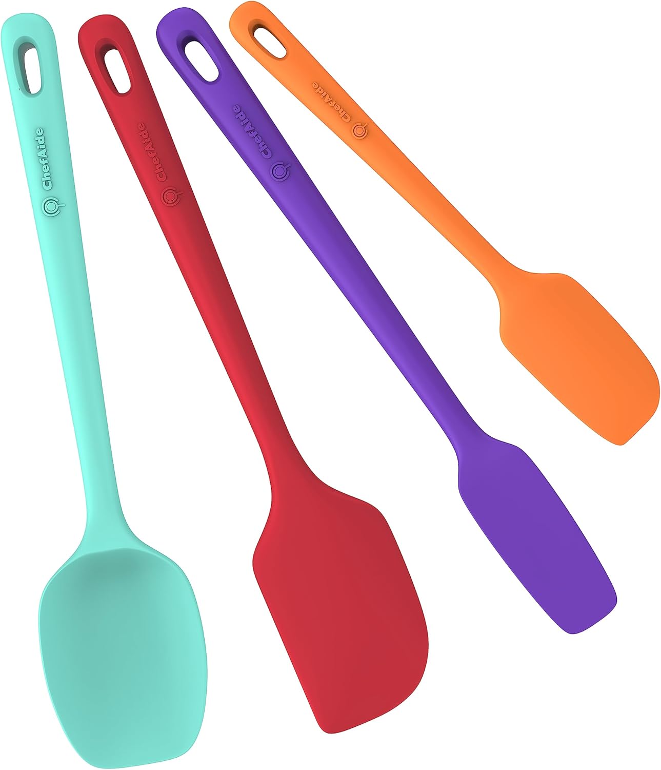 5 Pieces Silicone Spatula Set, Food Grade Rubber Spatula, Upgrade Strong Handle with Ergonomic Grip, Heat Resistant Up to 600°F for Nonstick Cookware, Cooking