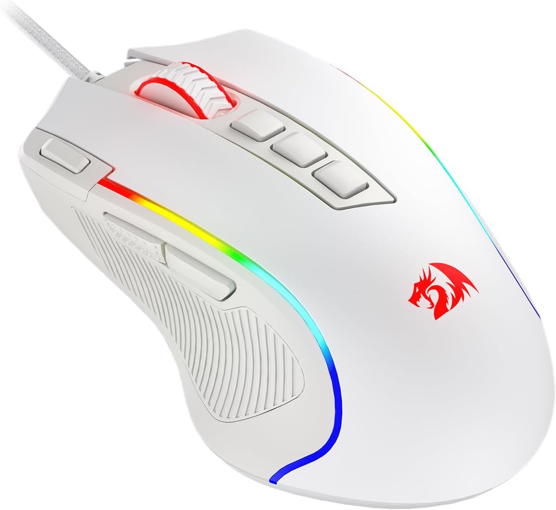 Redragon M612 Predator RGB Gaming Mouse, 8000 DPI Wired Optical Mouse with 11 Programmable Buttons & 5 Backlit Modes, Software Supports DIY Keybinds Rapid Fire Button