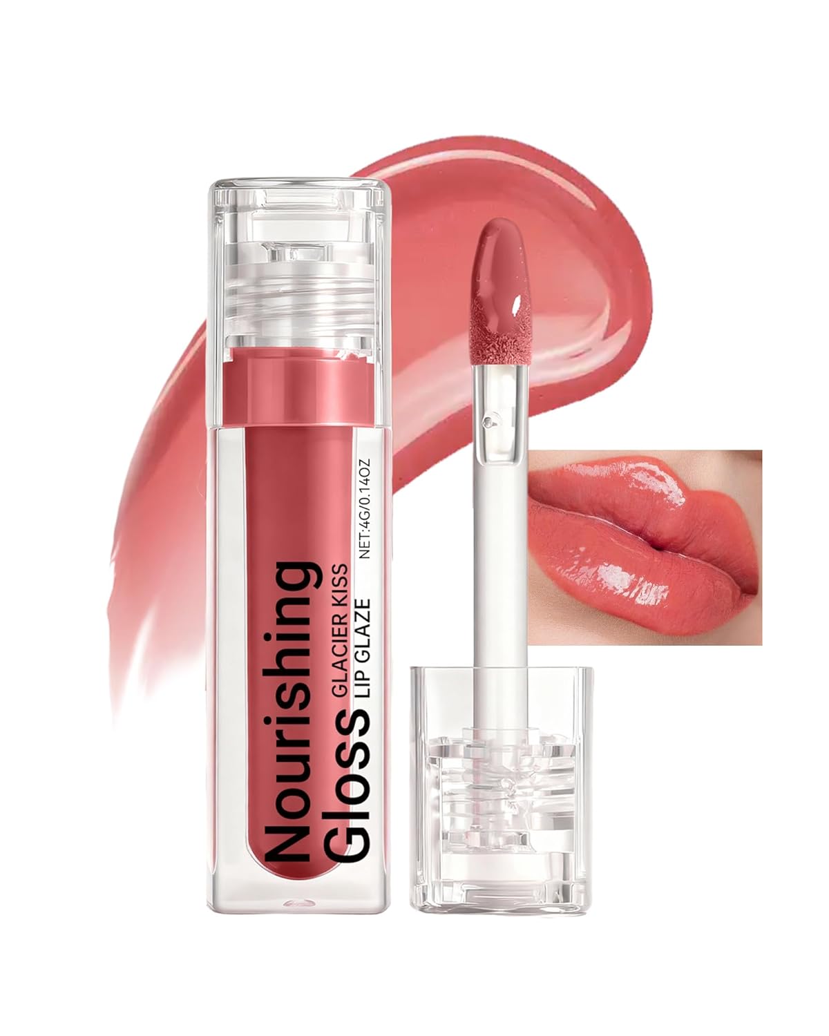 Plumping Lip Gloss for Women, Glossy Finish Lip Tint Stain, Hydrating Moisturizing Lips Care Tinted Lips Oil, Non-Sticky Long Lasting Shine Lipgloss Lipstick, Plumping LipGloss Oil Makeup-03 Nude Pink