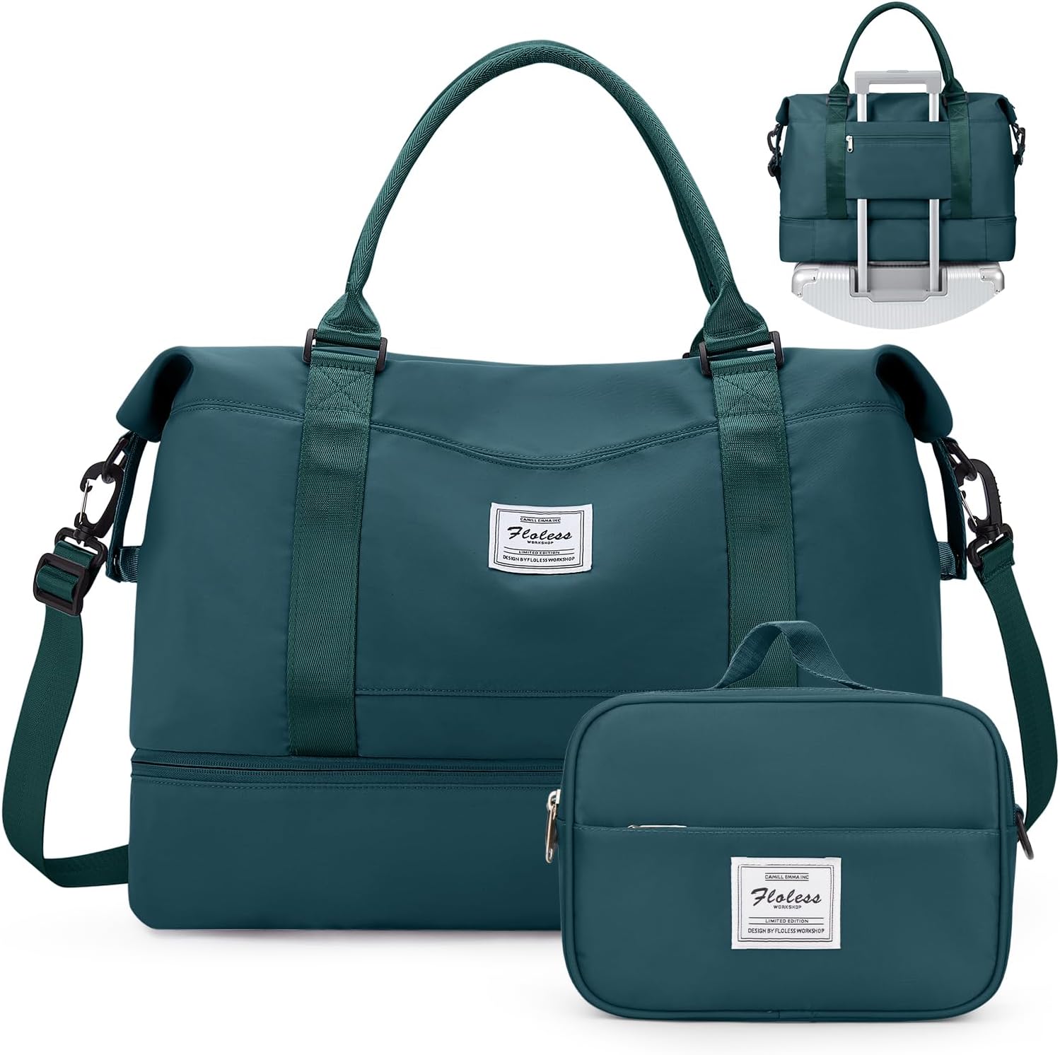 Weekender Bags for Women,Personal Item Travel Bag with Shoes Compartment,Overnight Travel Duffel Bag with Toiletry Bag