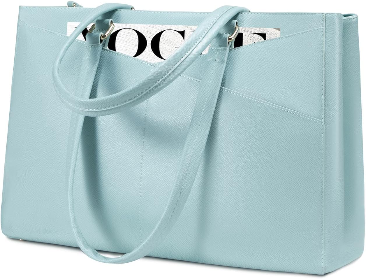 LOVEVOOK Laptop Tote Bag for Women 15.6 Inch Waterproof Leather Computer Bags Business Office Work Briefcase Black