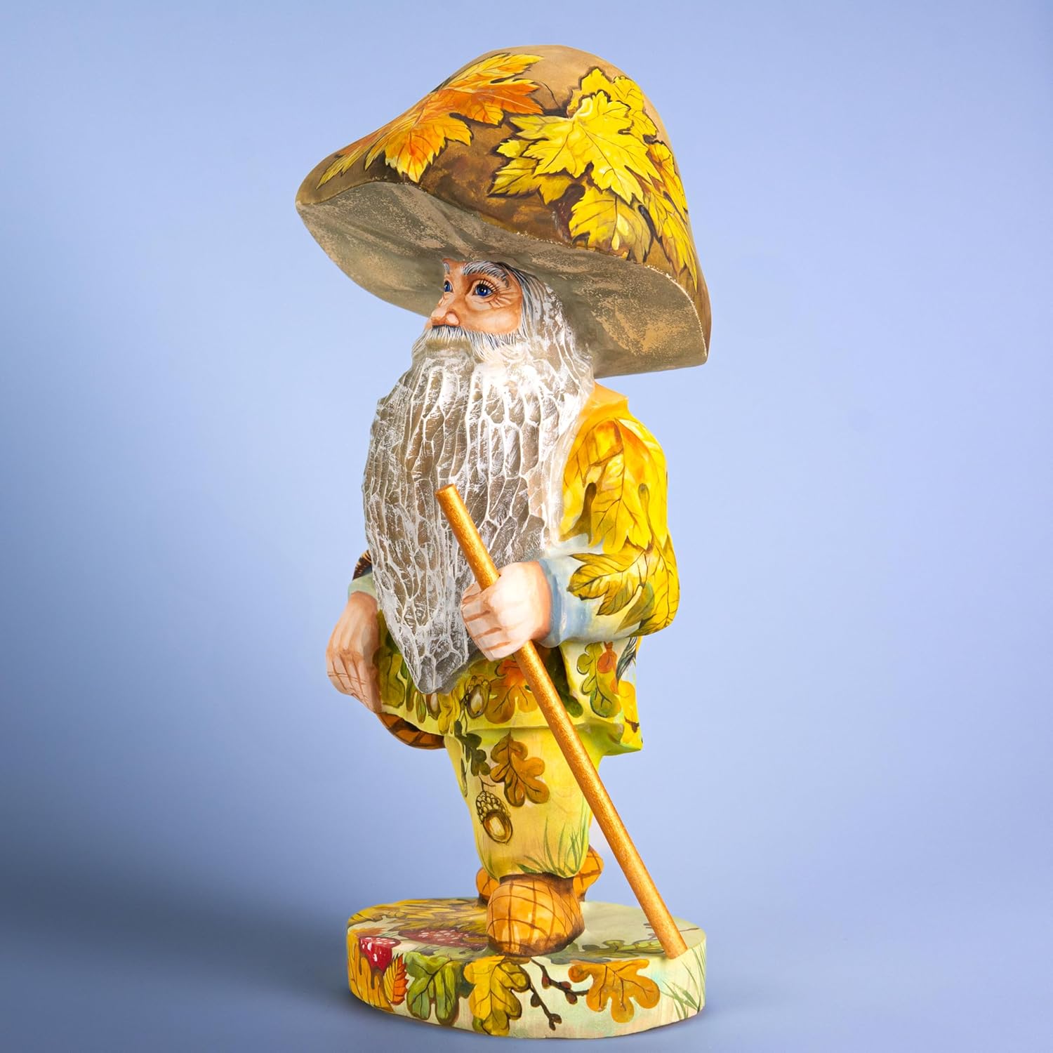 Wooden Hand-Carved Mushroom Man Figurine 11