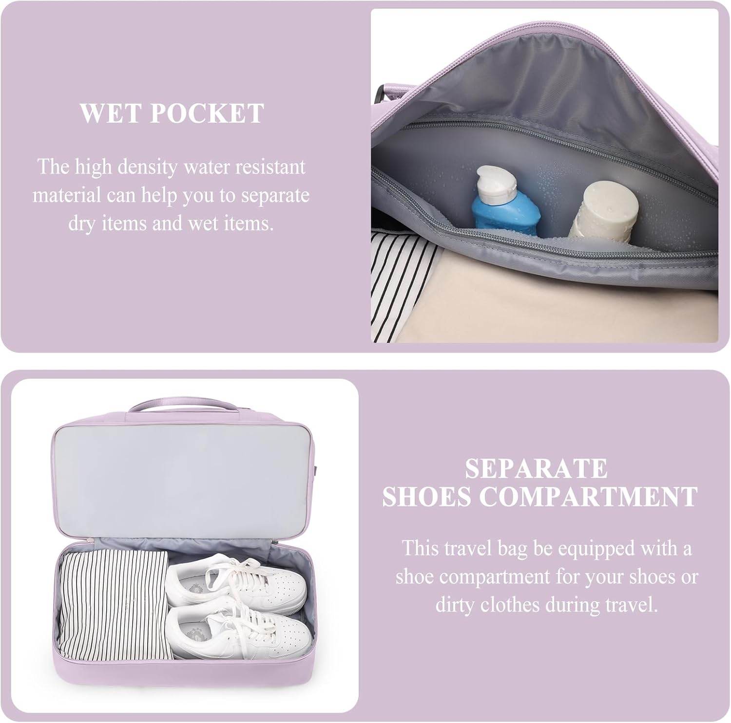 Weekender Bags for Women,Personal Item Travel Bag with Shoes Compartment,Overnight Travel Duffel Bag with Toiletry Bag