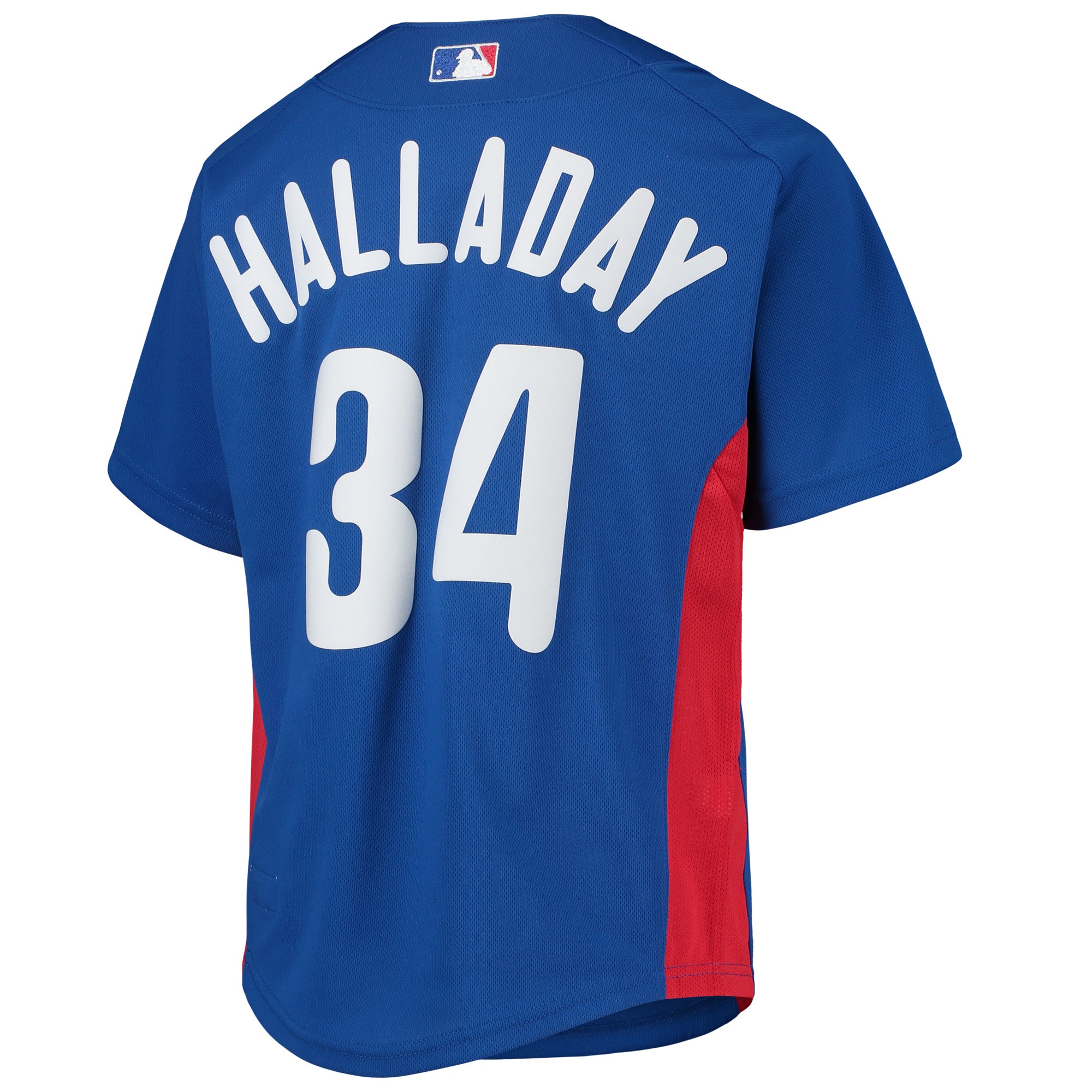 Youth Philadelphia Phillies Roy Halladay Mitchell & Ness Royal Cooperstown Collection Mesh Batting Practice Jersey