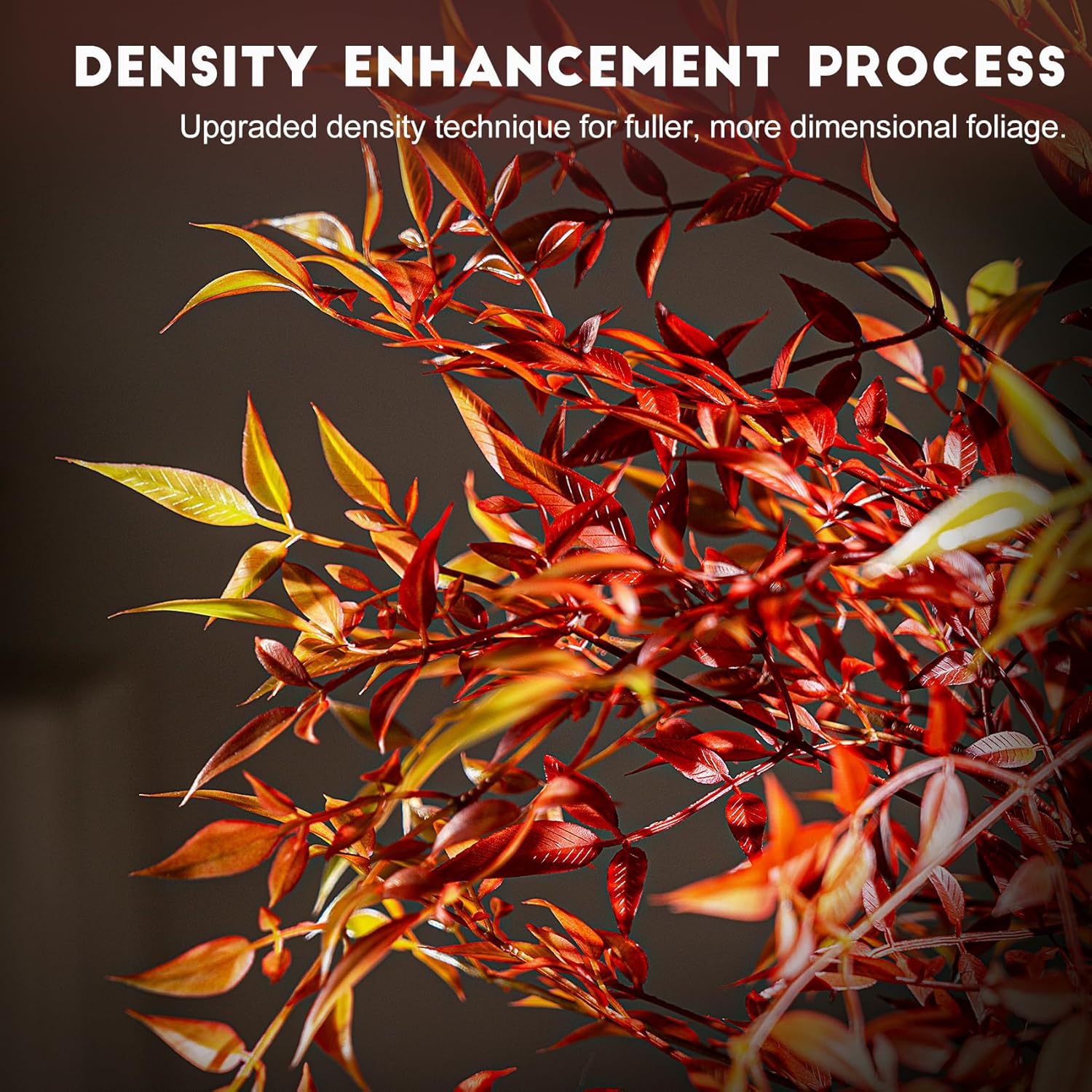 Faux Bamboo Plant Artificial Nandina Tree 7.2FT Artificial Plants Realistic 90% Better Coverage Faux Plant Bamboo Plants Faux Floor Plant in Pot for Home & Office Decor (Red, 7.2ft)