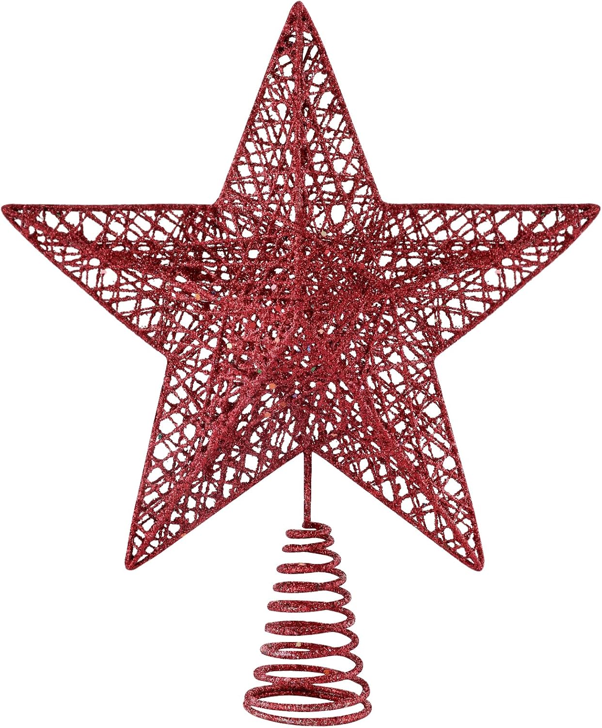 Christmas Tree Toppers Xmas Glitter Gold Hollow Star Treetop Topper for Christmas Tree Decoration. 1