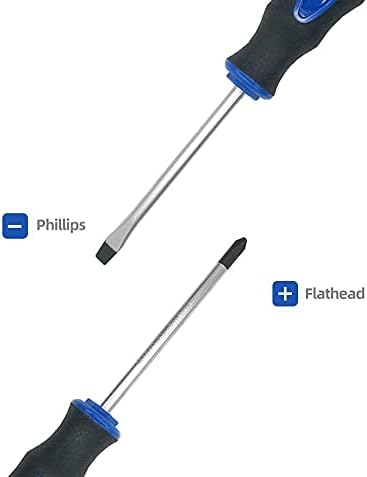 ROTATION 6PCS Magnetic Tip Screwdriver Set, 3 Phillips and 3 Flat, Professional Cushion Grip | 6-Piece Hand Tools Set