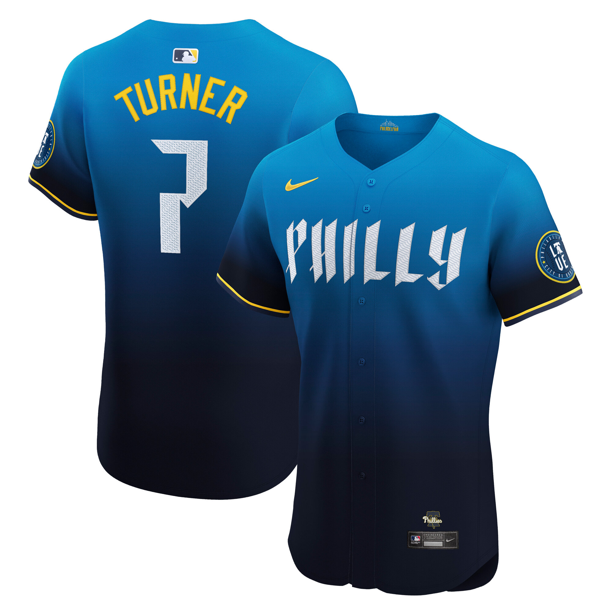 Men's Philadelphia Phillies Trea Turner Nike Navy City Connect Elite Jersey